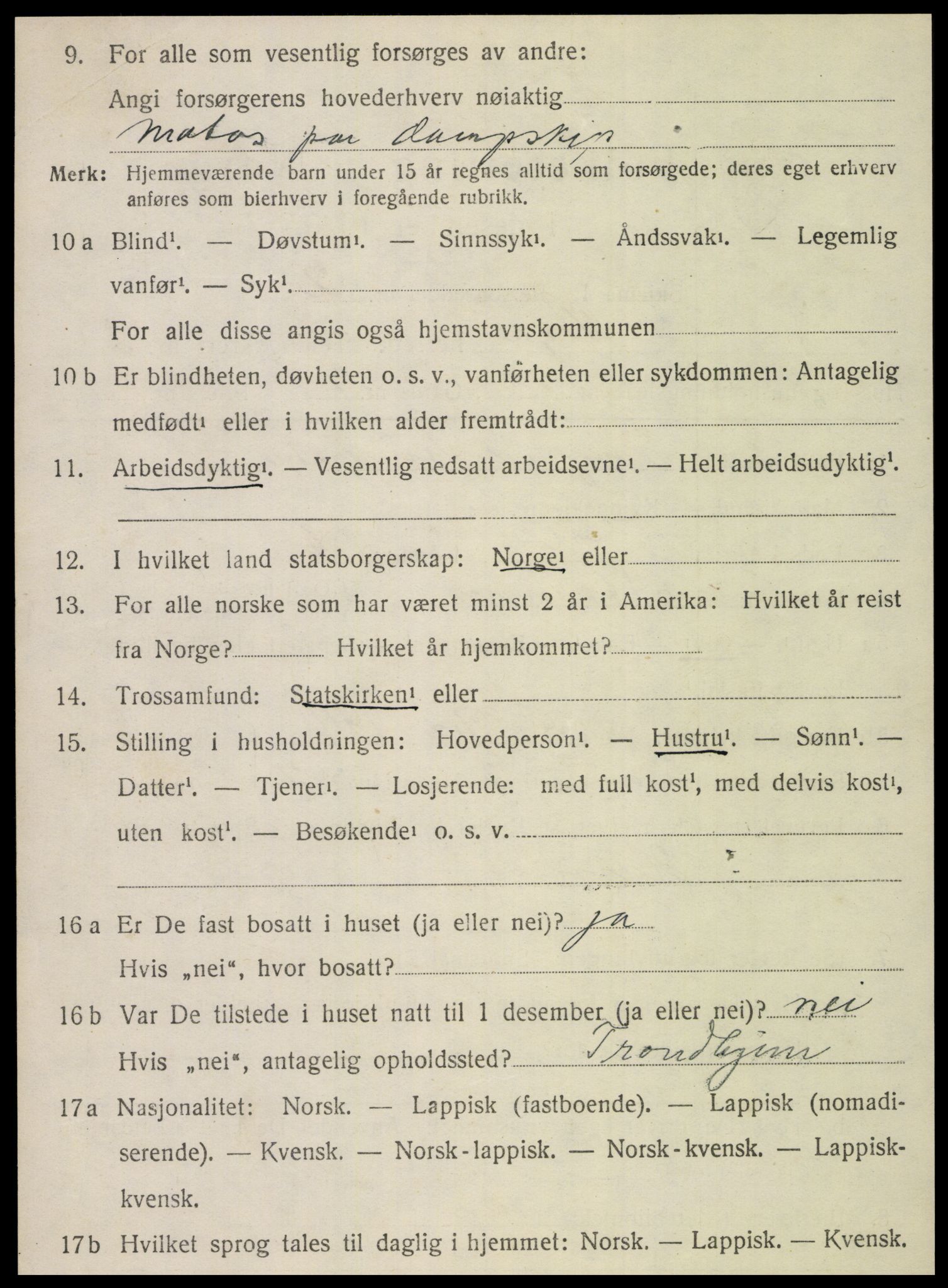 SAT, 1920 census for Vega, 1920, p. 1920