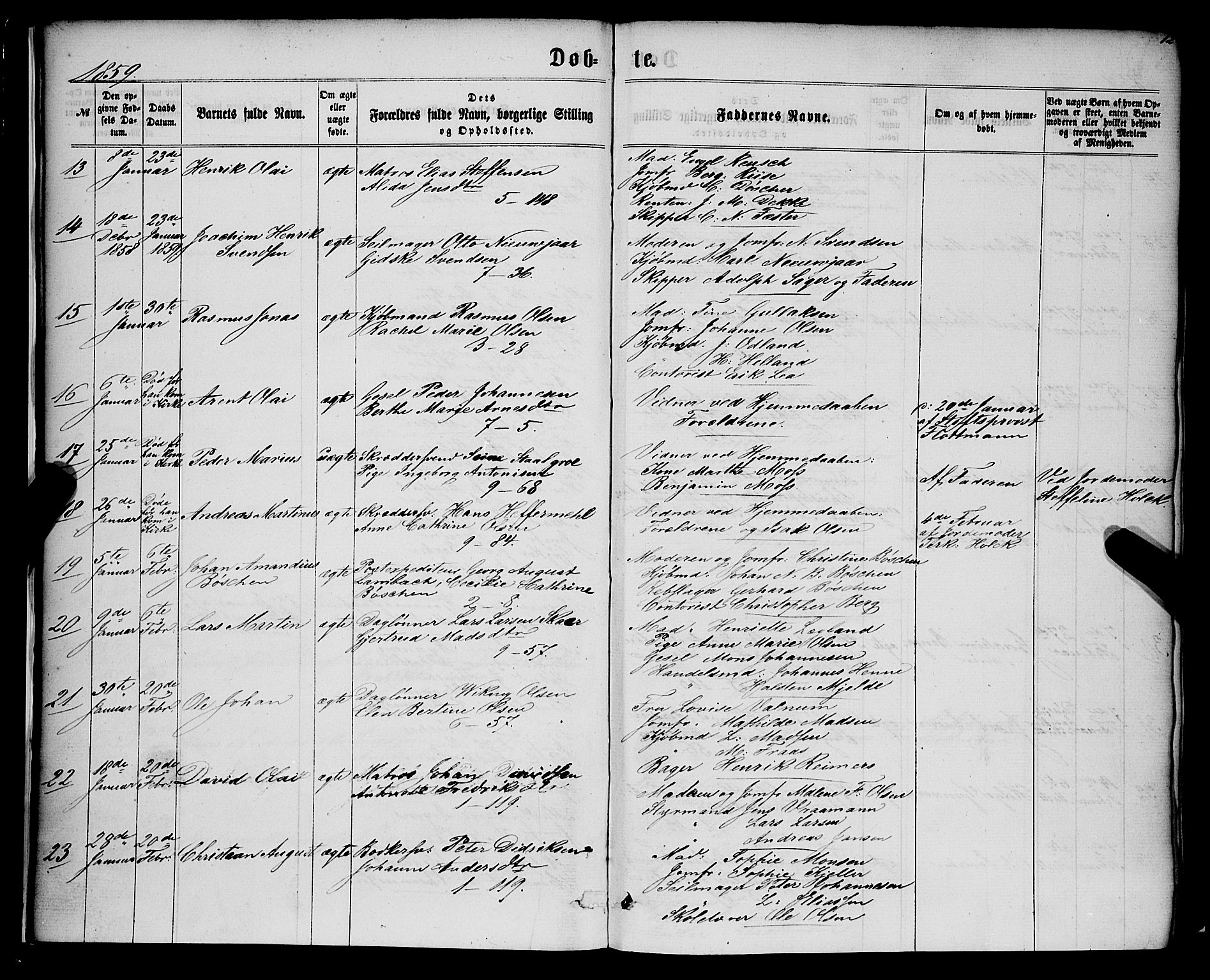 Nykirken Sokneprestembete, AV/SAB-A-77101/H/Haa/L0015: Parish register (official) no. B 2, 1858-1869, p. 12