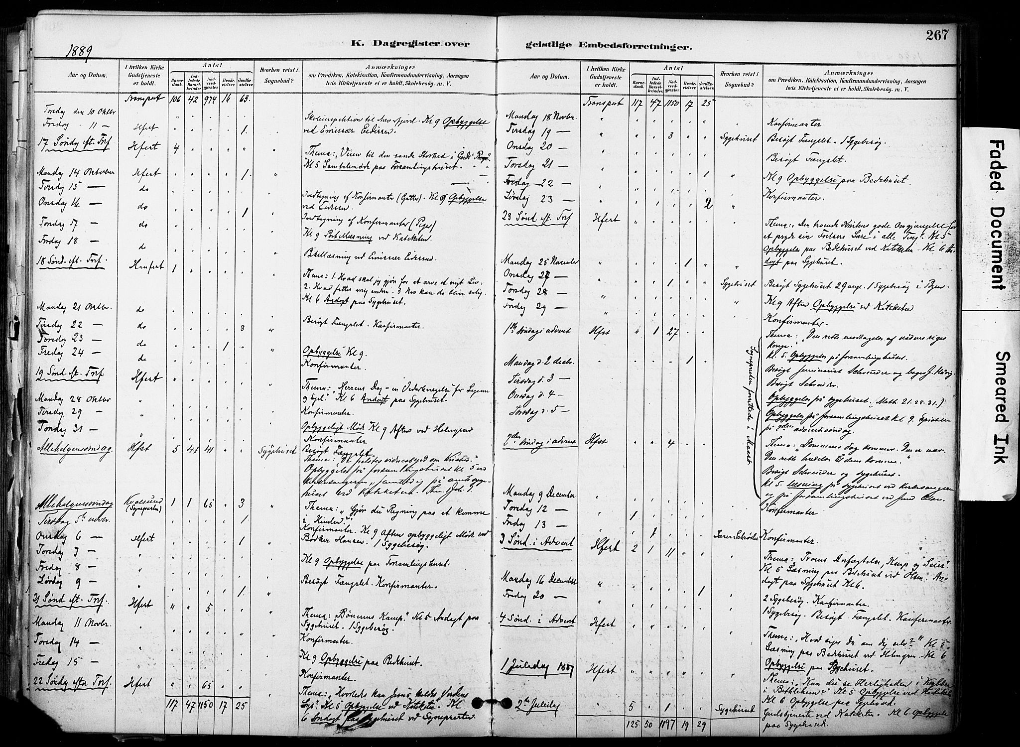 Hammerfest sokneprestkontor, AV/SATØ-S-1347/H/Ha/L0009.kirke: Parish register (official) no. 9, 1889-1897, p. 267