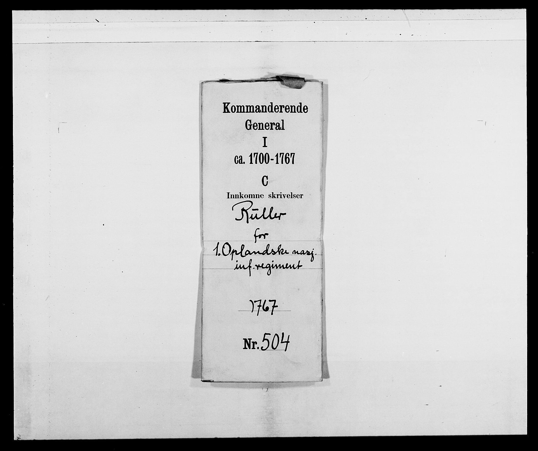 Kommanderende general (KG I) med Det norske krigsdirektorium, AV/RA-EA-5419/E/Ea/L0504: 1. Opplandske regiment, 1767, p. 5