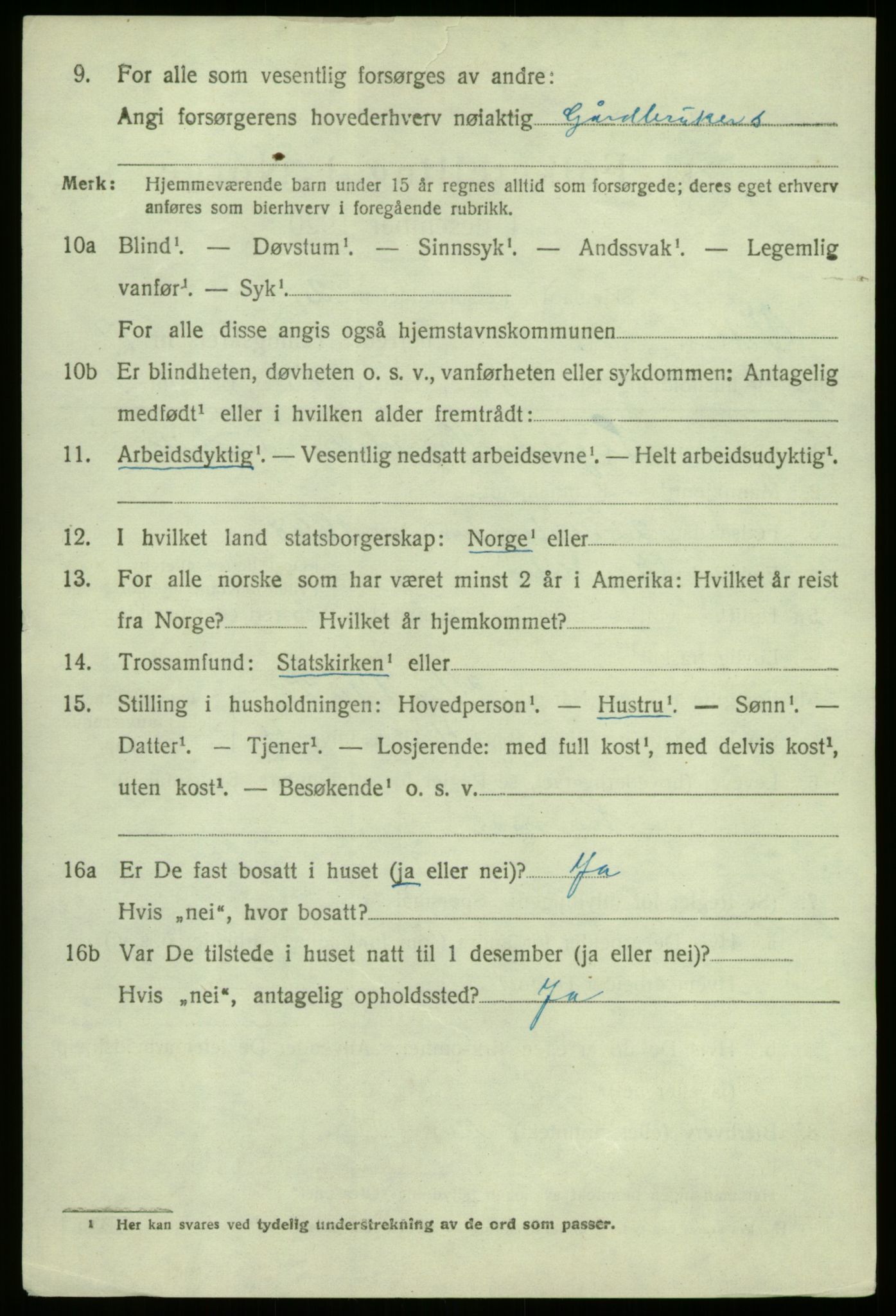 SAB, 1920 census for Vik, 1920, p. 7320