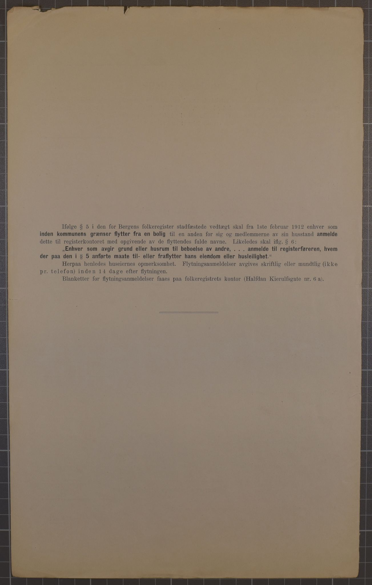 SAB, Municipal Census 1912 for Bergen, 1912, p. 4