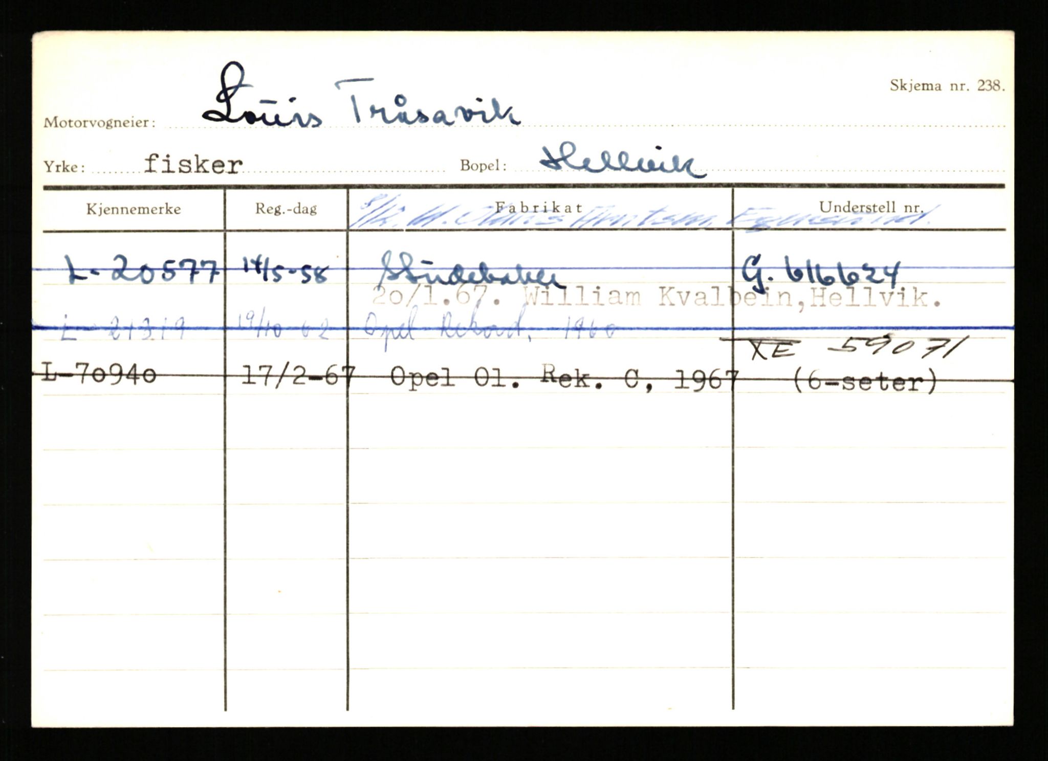 Stavanger trafikkstasjon, SAST/A-101942/0/H/L0040: Torstensen - Ueland, 1930-1971, p. 585