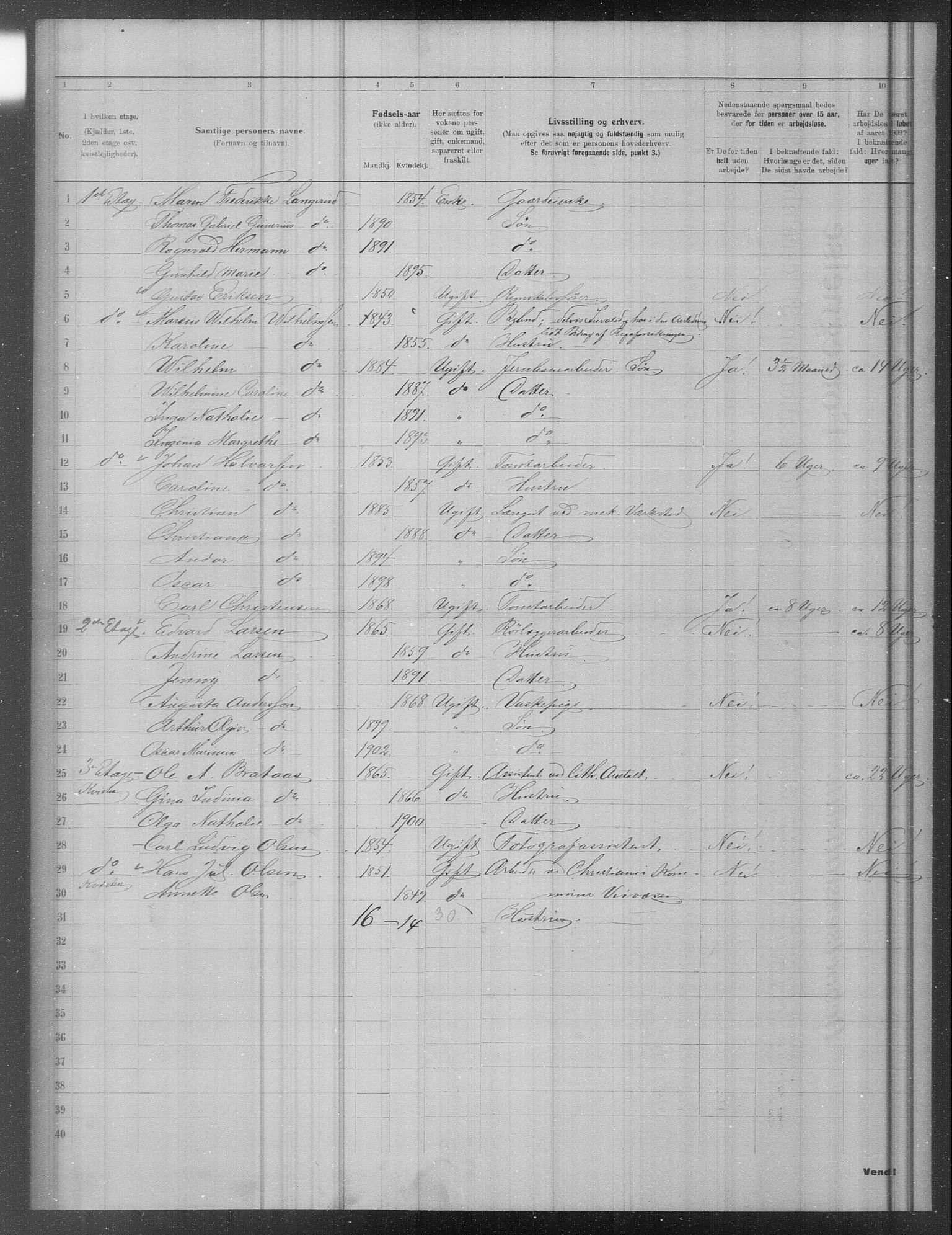 OBA, Municipal Census 1902 for Kristiania, 1902, p. 19821