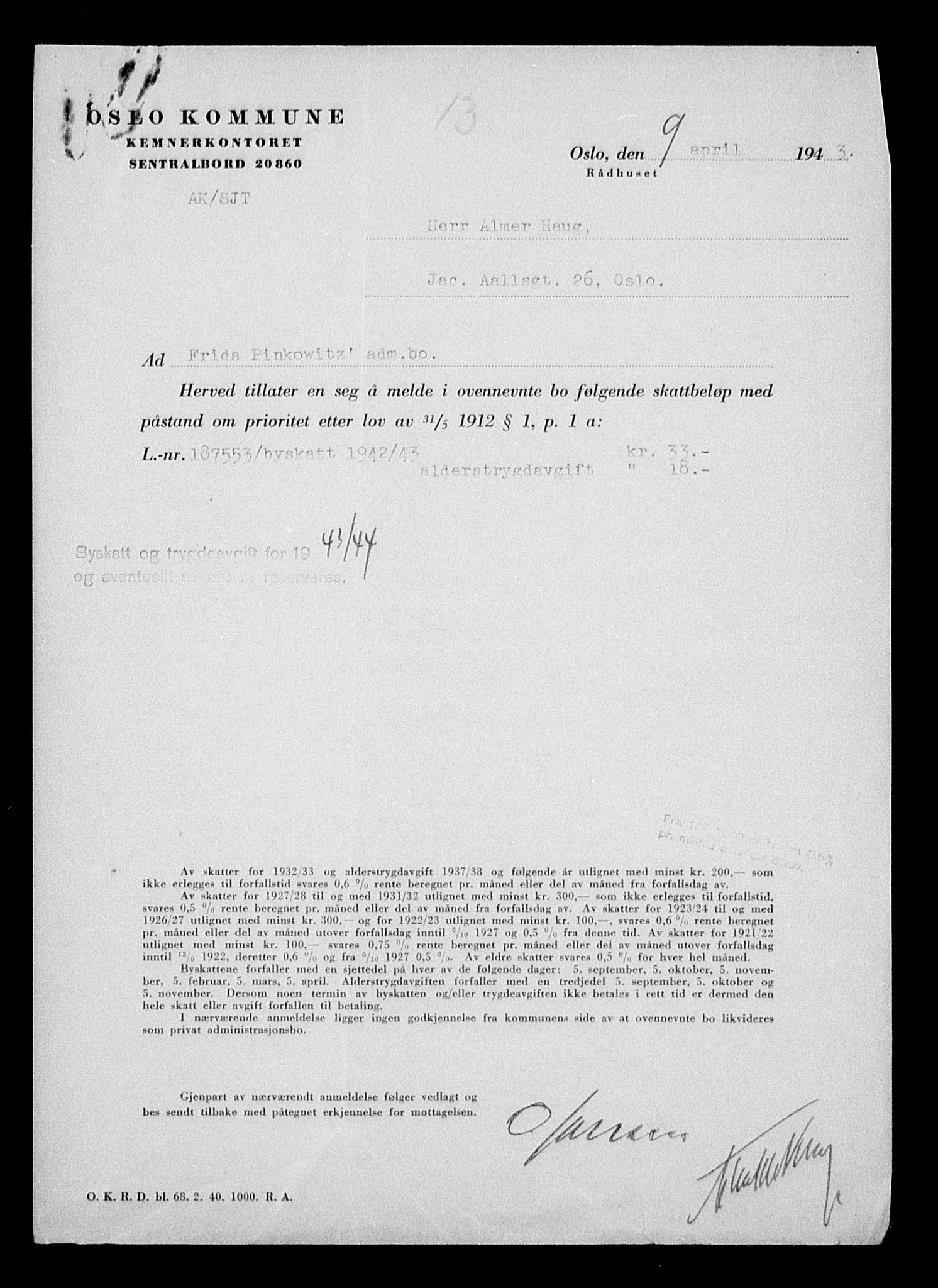 Justisdepartementet, Tilbakeføringskontoret for inndratte formuer, AV/RA-S-1564/H/Hc/Hcc/L0969: --, 1945-1947, p. 145