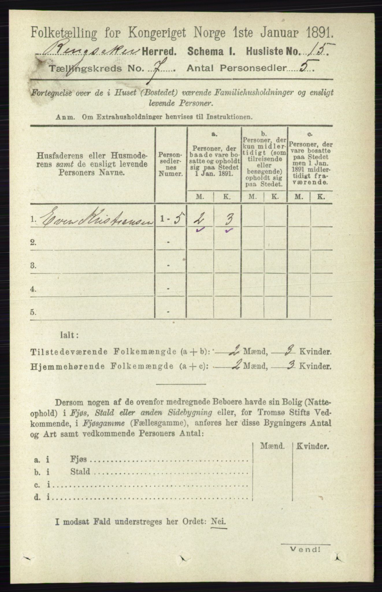 RA, 1891 census for 0412 Ringsaker, 1891, p. 3805