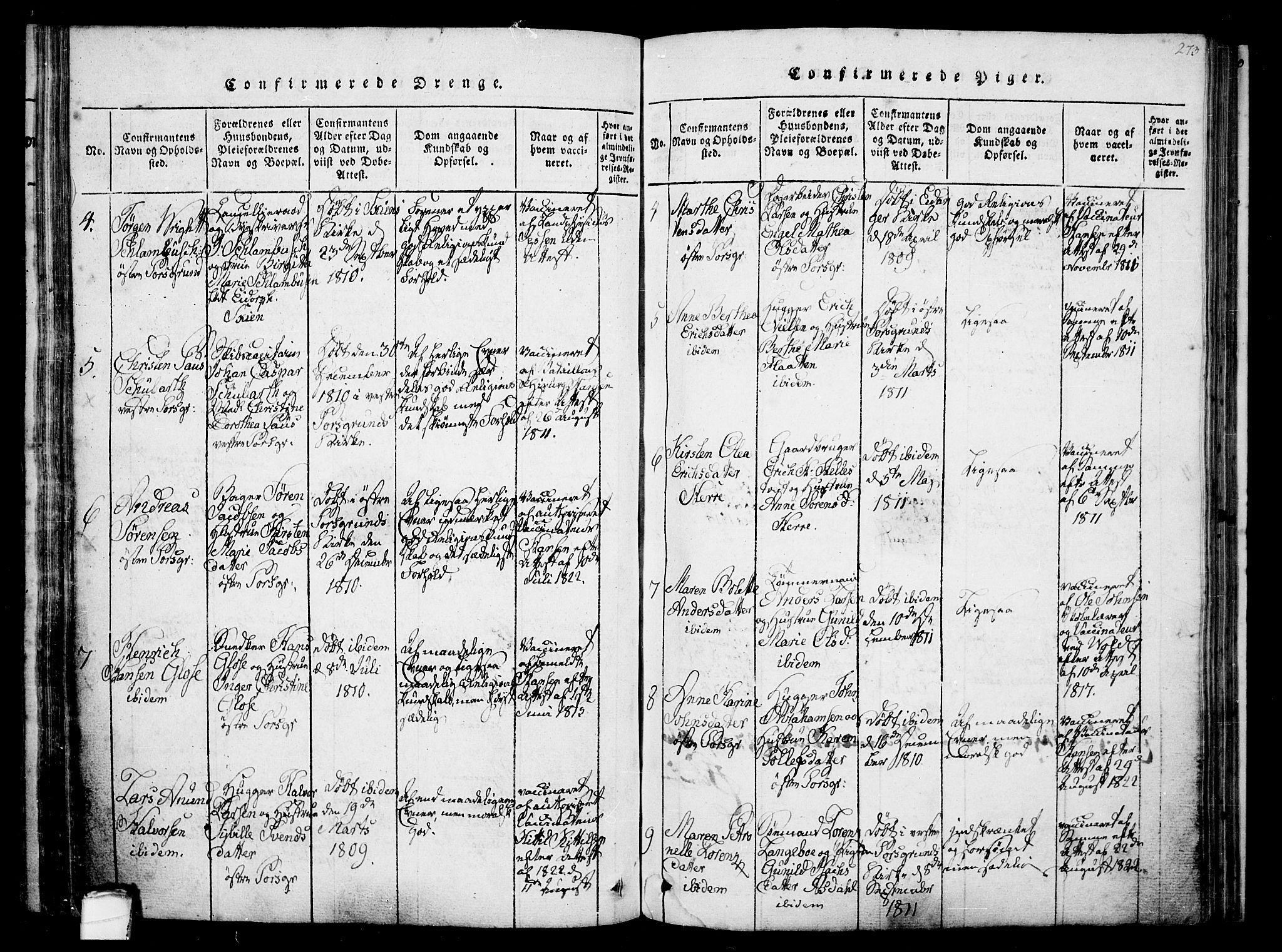 Porsgrunn kirkebøker , SAKO/A-104/F/Fa/L0004: Parish register (official) no. 4, 1814-1828, p. 273