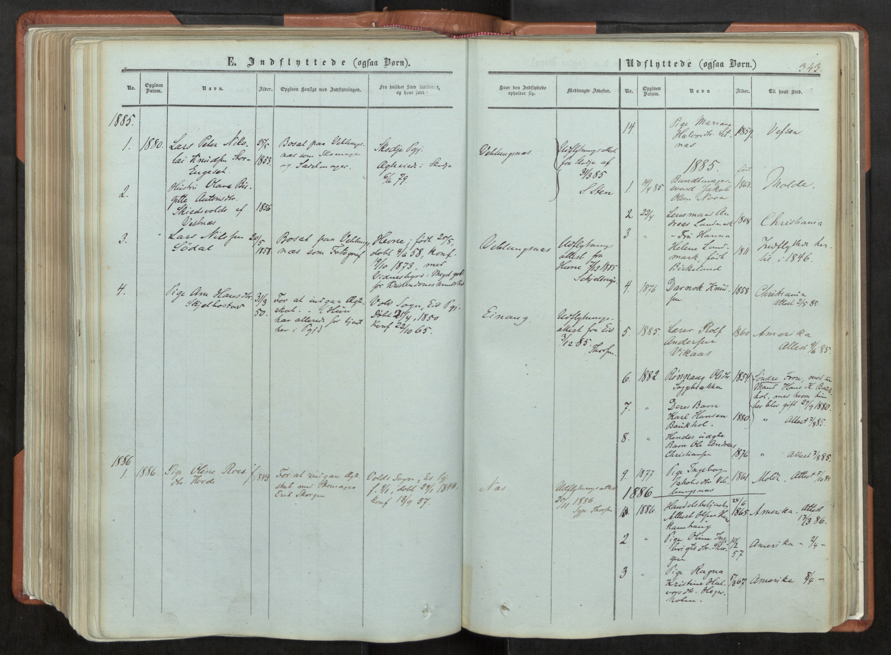 Ministerialprotokoller, klokkerbøker og fødselsregistre - Møre og Romsdal, SAT/A-1454/544/L0572: Parish register (official) no. 544A05, 1854-1886, p. 343