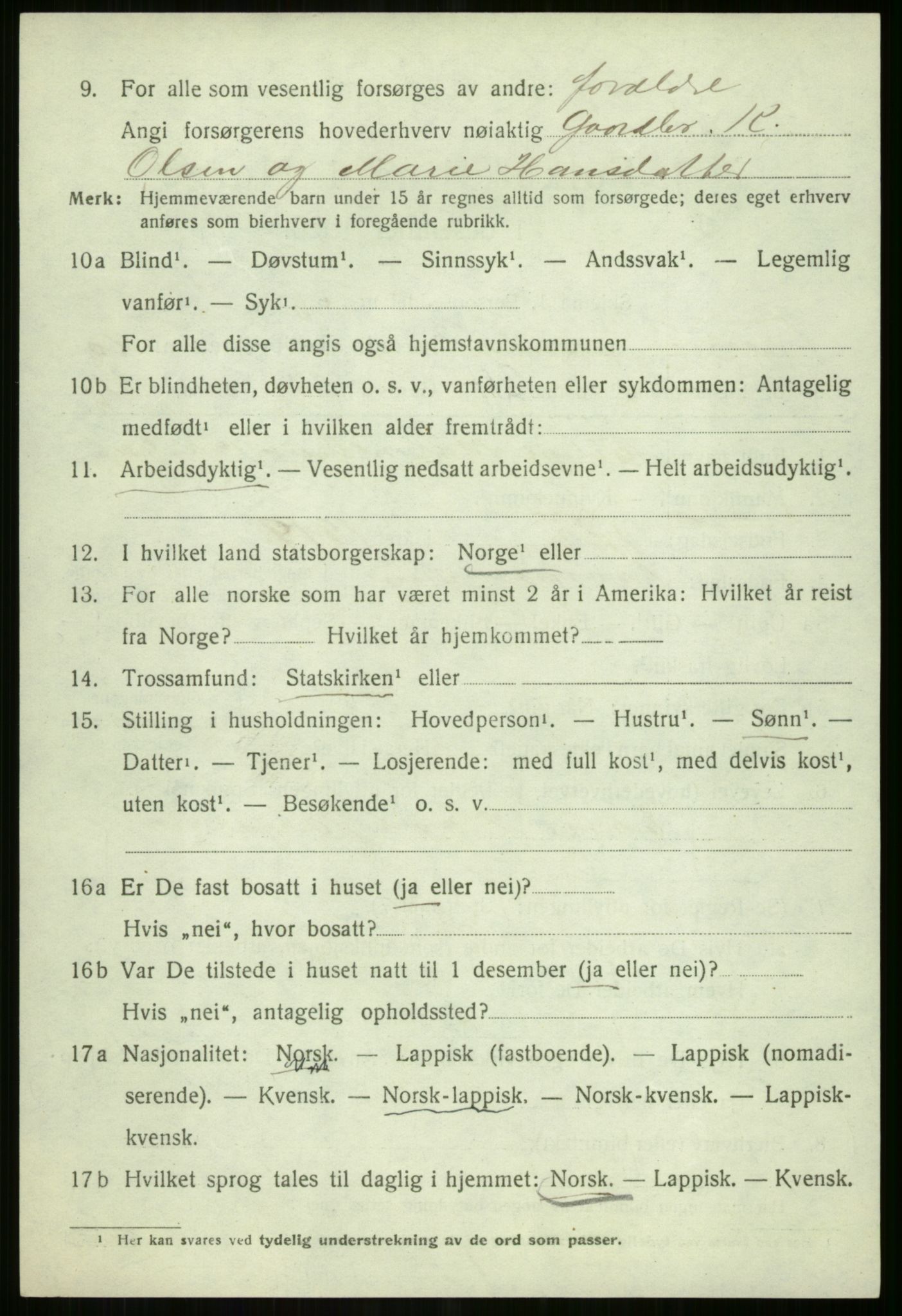 SATØ, 1920 census for Tromsøysund, 1920, p. 10911