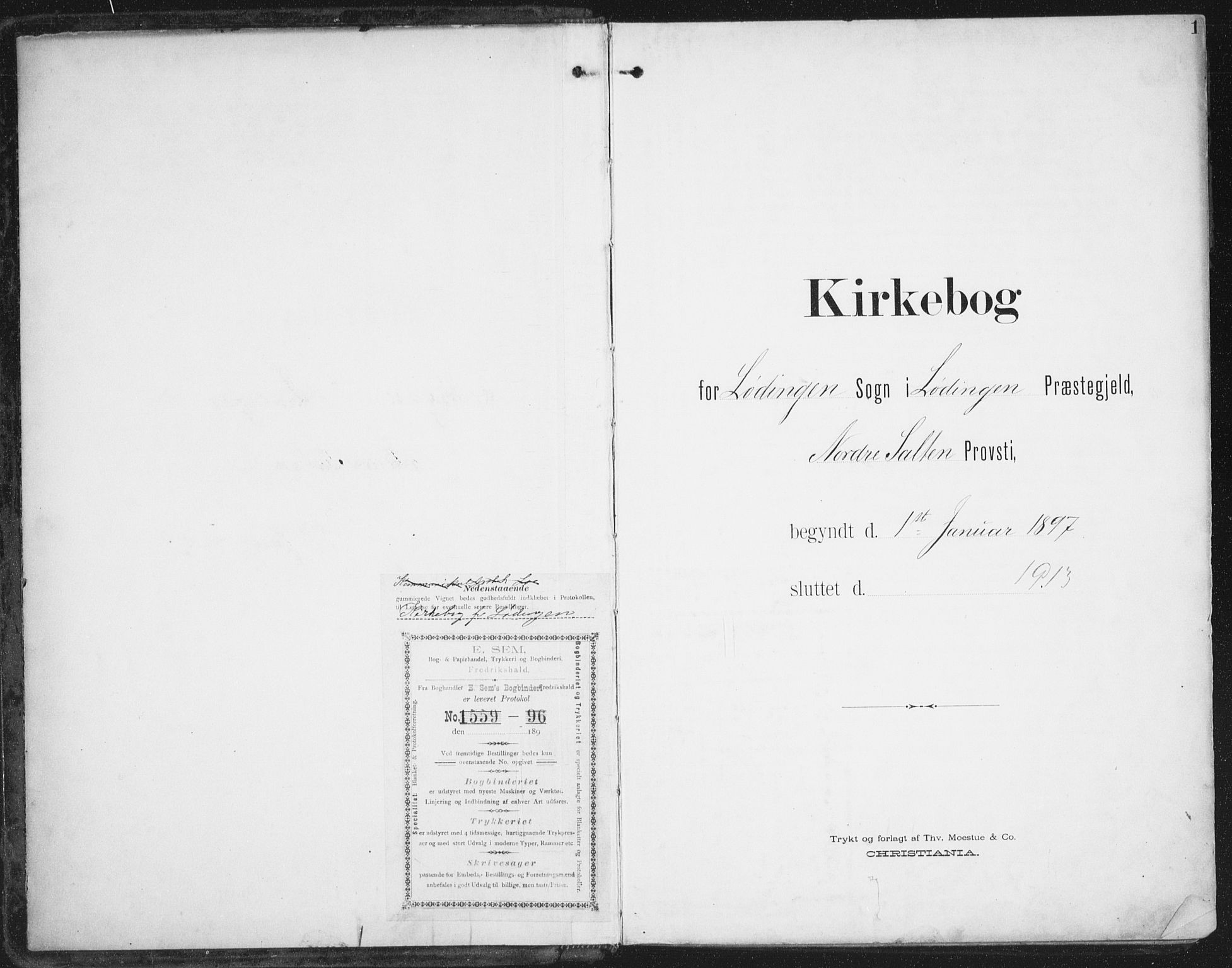 Ministerialprotokoller, klokkerbøker og fødselsregistre - Nordland, AV/SAT-A-1459/872/L1036: Parish register (official) no. 872A11, 1897-1913, p. 1