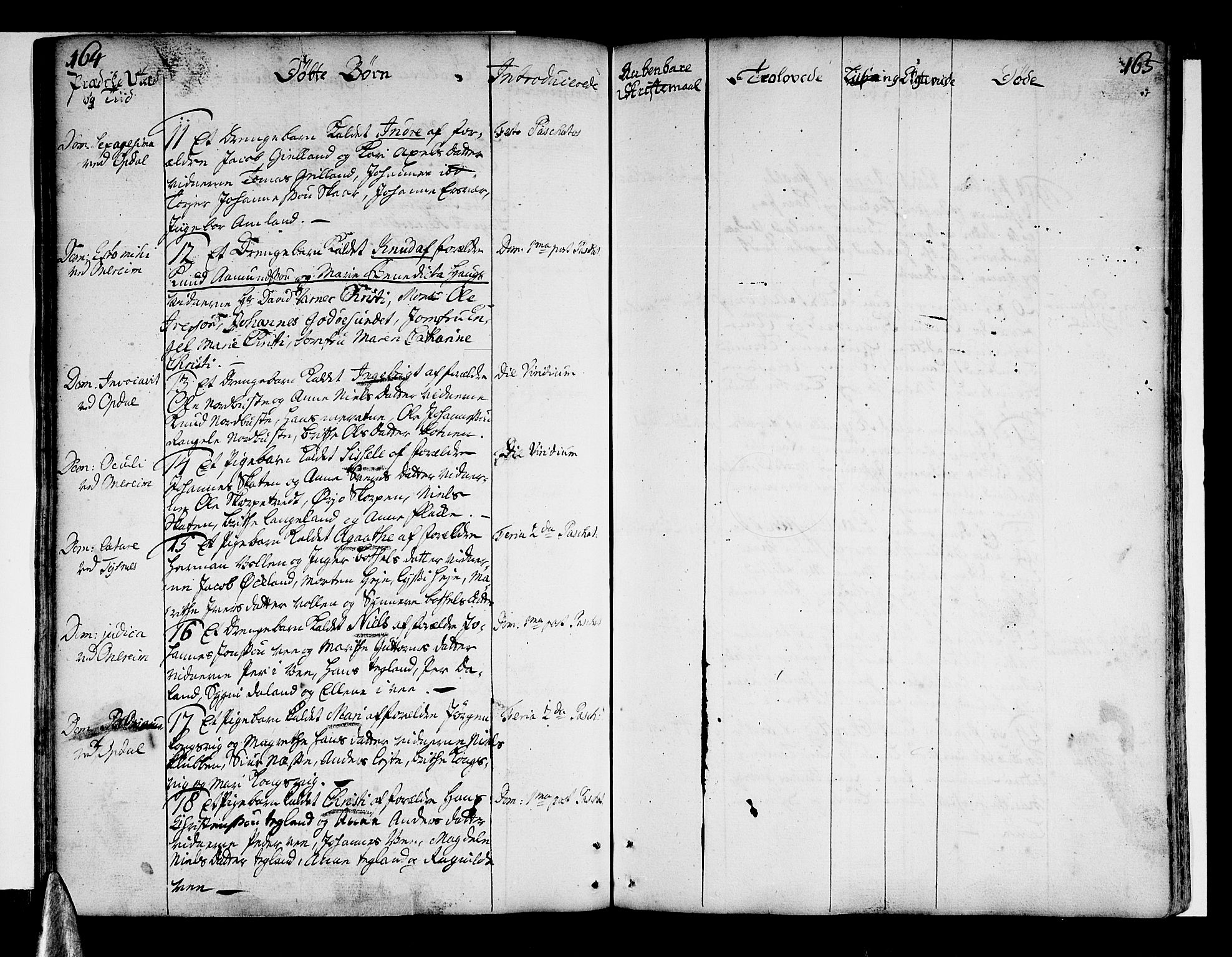 Tysnes sokneprestembete, SAB/A-78601/H/Haa: Parish register (official) no. A 4, 1750-1761, p. 164-165