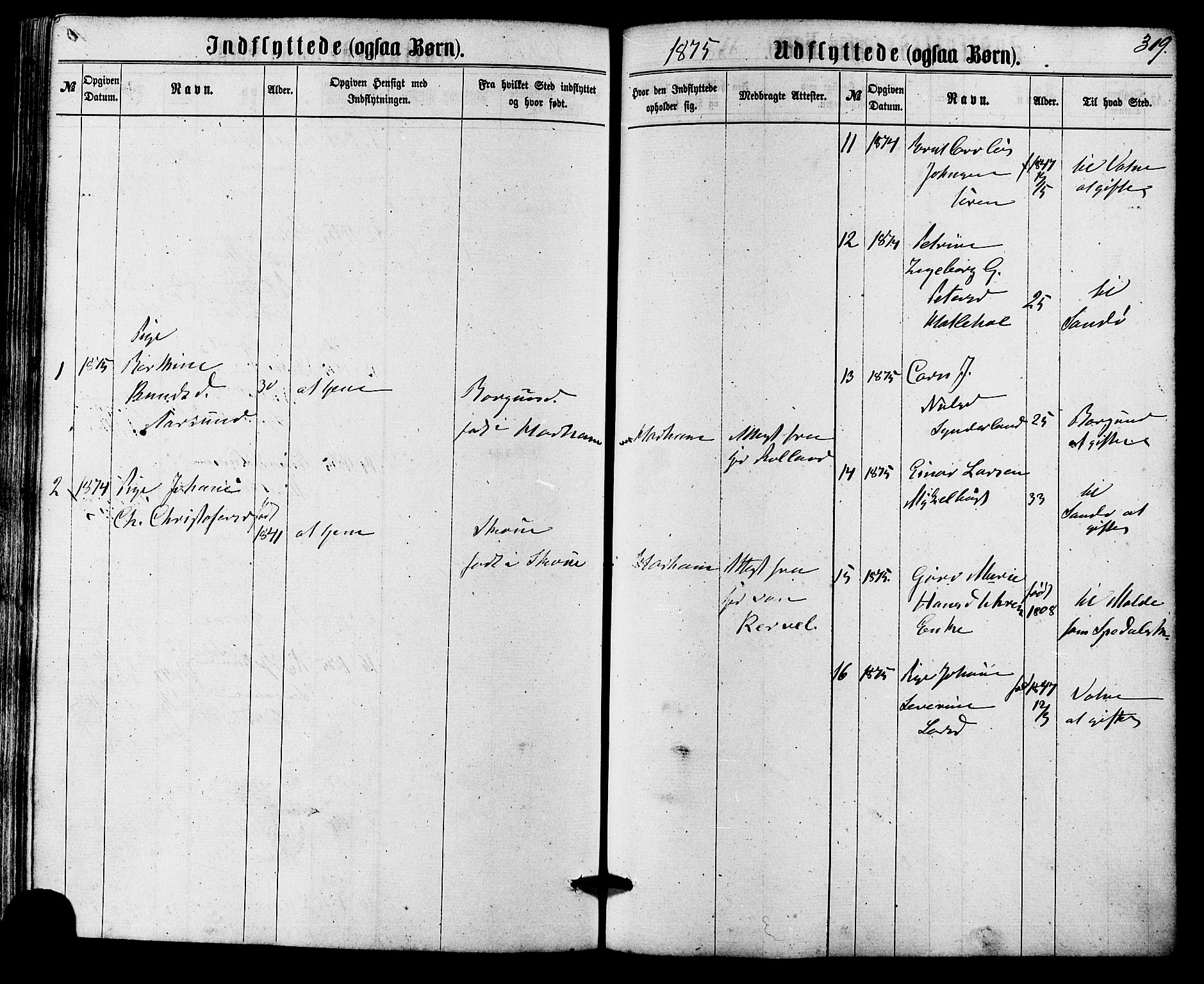 Ministerialprotokoller, klokkerbøker og fødselsregistre - Møre og Romsdal, AV/SAT-A-1454/536/L0498: Parish register (official) no. 536A07, 1862-1875, p. 319