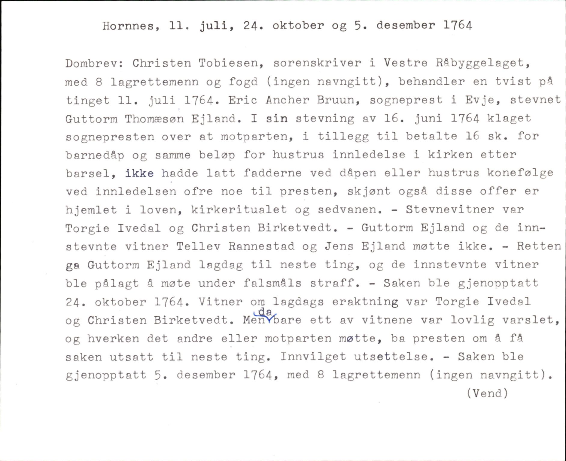 Riksarkivets diplomsamling, AV/RA-EA-5965/F35/F35k/L0003: Regestsedler: Prestearkiver fra Telemark, Agder, Vestlandet og Trøndelag, p. 267