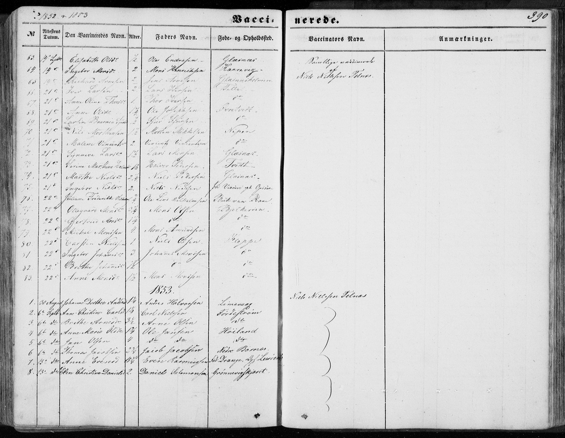 Sund sokneprestembete, SAB/A-99930: Parish register (official) no. A 14, 1850-1866, p. 390