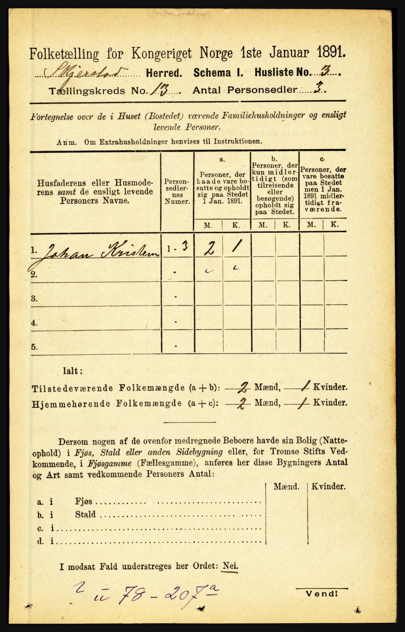 RA, 1891 census for 1842 Skjerstad, 1891, p. 4314