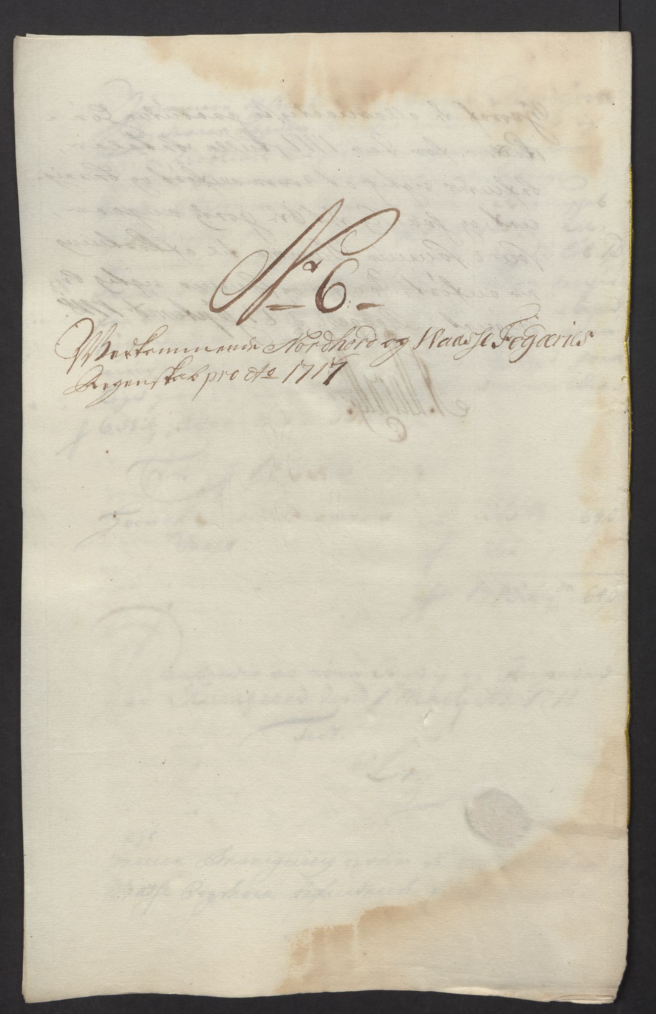 Rentekammeret inntil 1814, Reviderte regnskaper, Fogderegnskap, AV/RA-EA-4092/R51/L3201: Fogderegnskap Nordhordland og Voss, 1717, p. 48