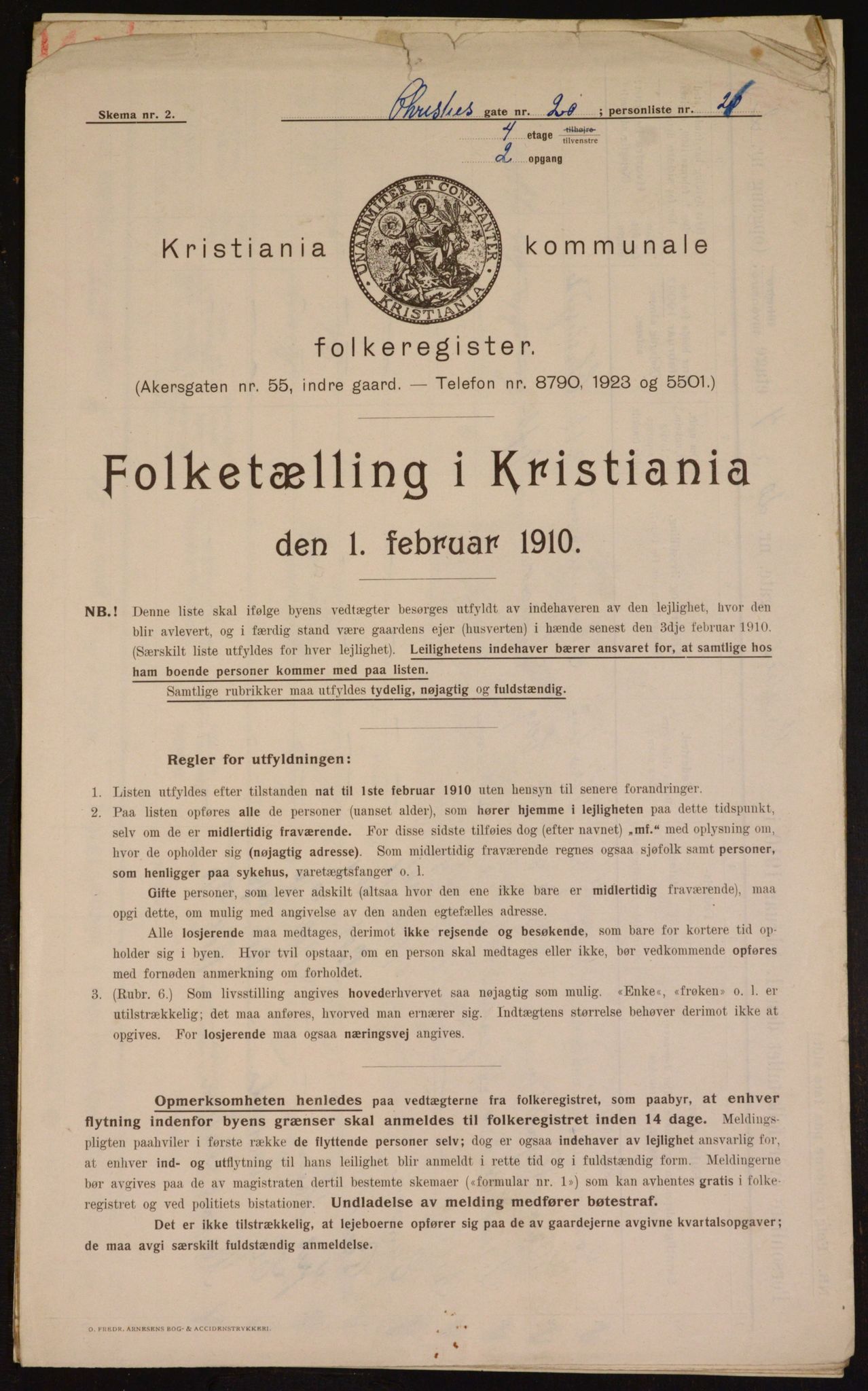 OBA, Municipal Census 1910 for Kristiania, 1910, p. 11835