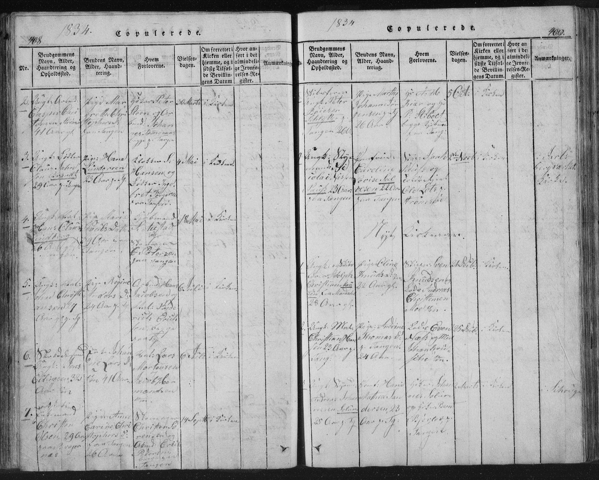 Strømsø kirkebøker, AV/SAKO-A-246/F/Fb/L0004: Parish register (official) no. II 4, 1814-1843, p. 408-409