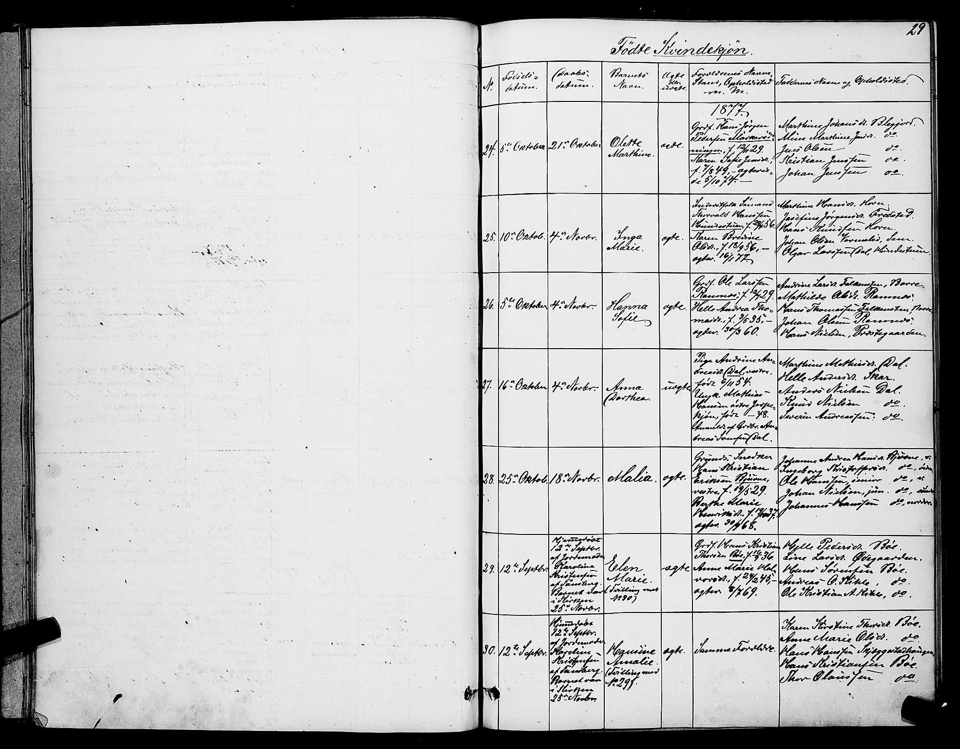 Ramnes kirkebøker, AV/SAKO-A-314/G/Ga/L0003: Parish register (copy) no. I 3, 1870-1896, p. 29