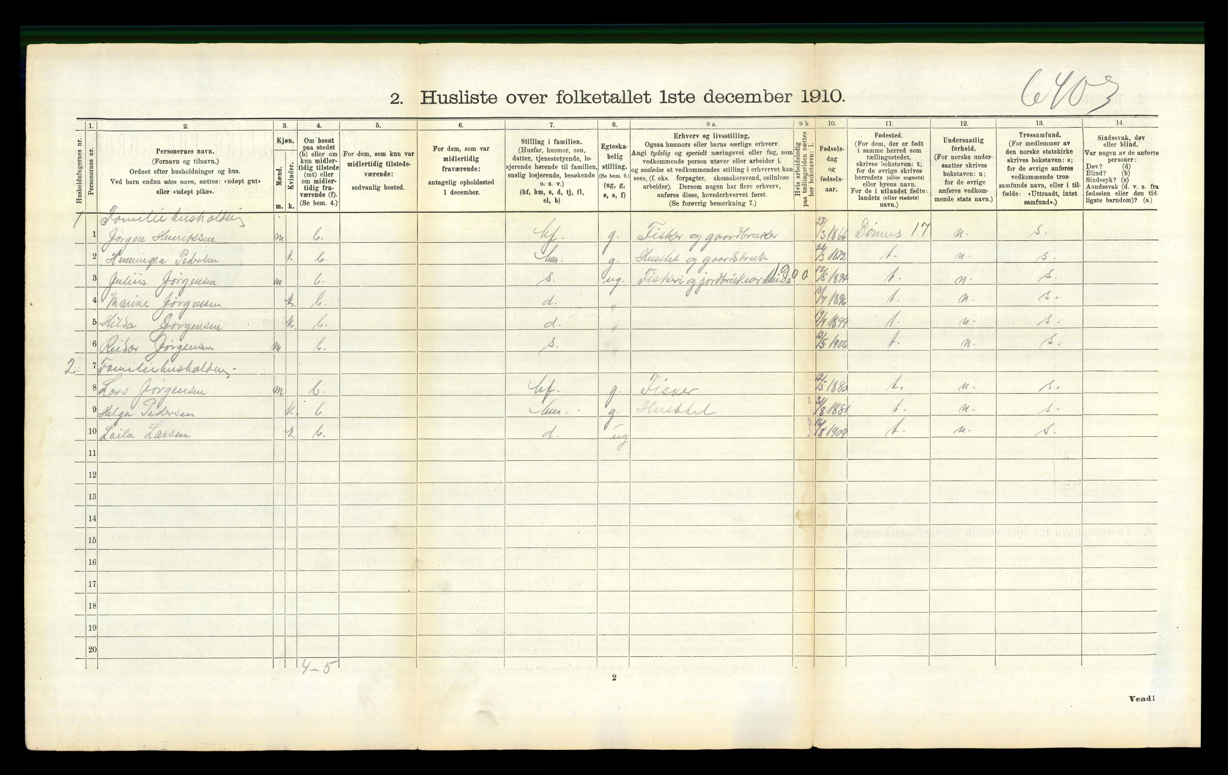 RA, 1910 census for Borge, 1910, p. 892