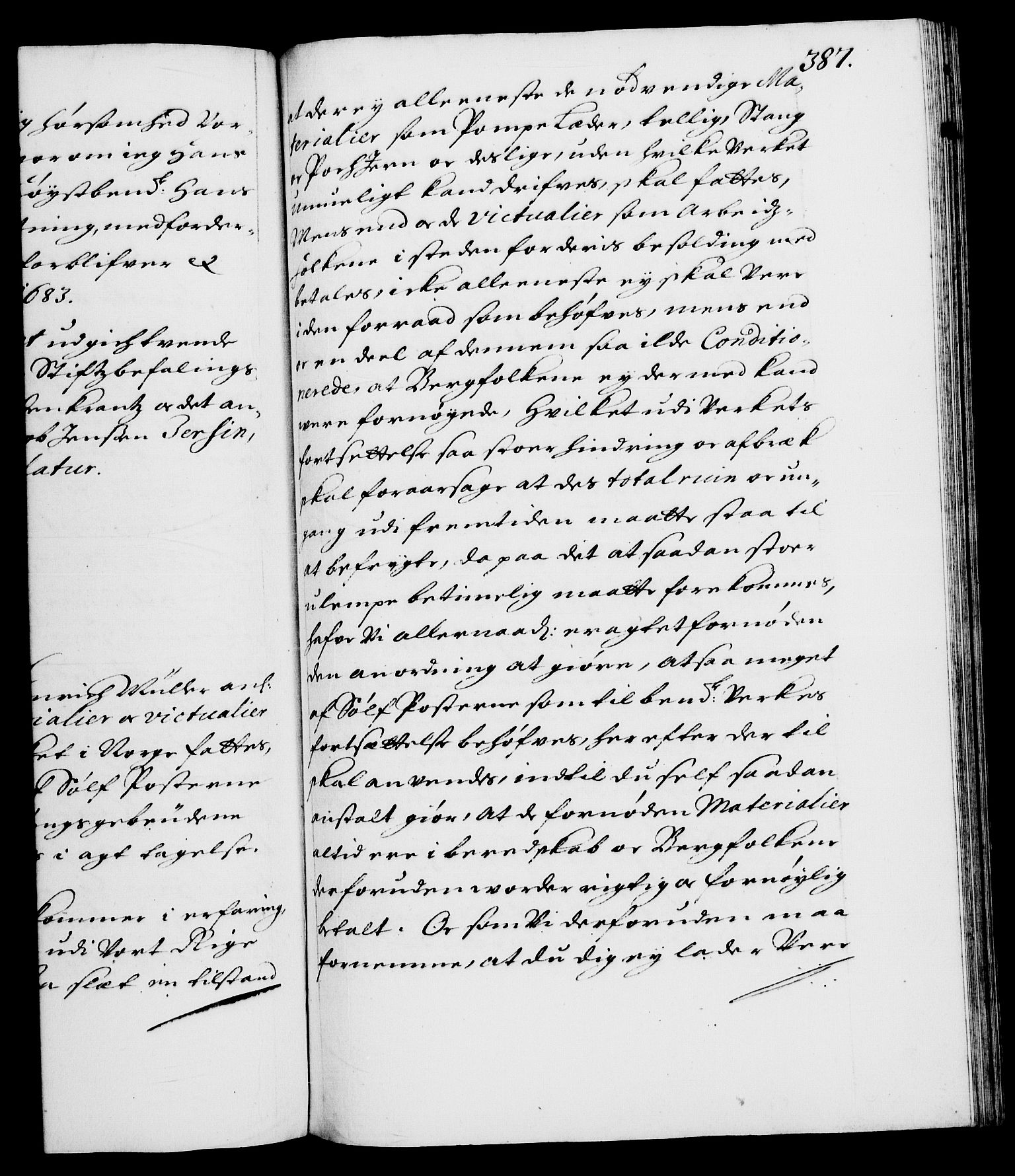 Danske Kanselli 1572-1799, RA/EA-3023/F/Fc/Fca/Fcab/L0012: Norske tegnelser (mikrofilm), 1670-1683, p. 387a