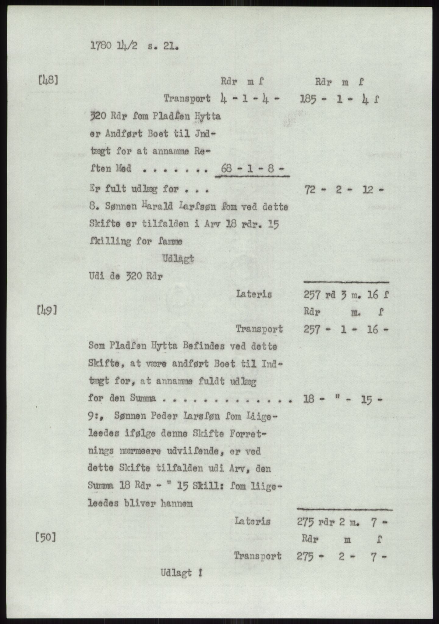 Samlinger til kildeutgivelse, Diplomavskriftsamlingen, AV/RA-EA-4053/H/Ha, p. 931