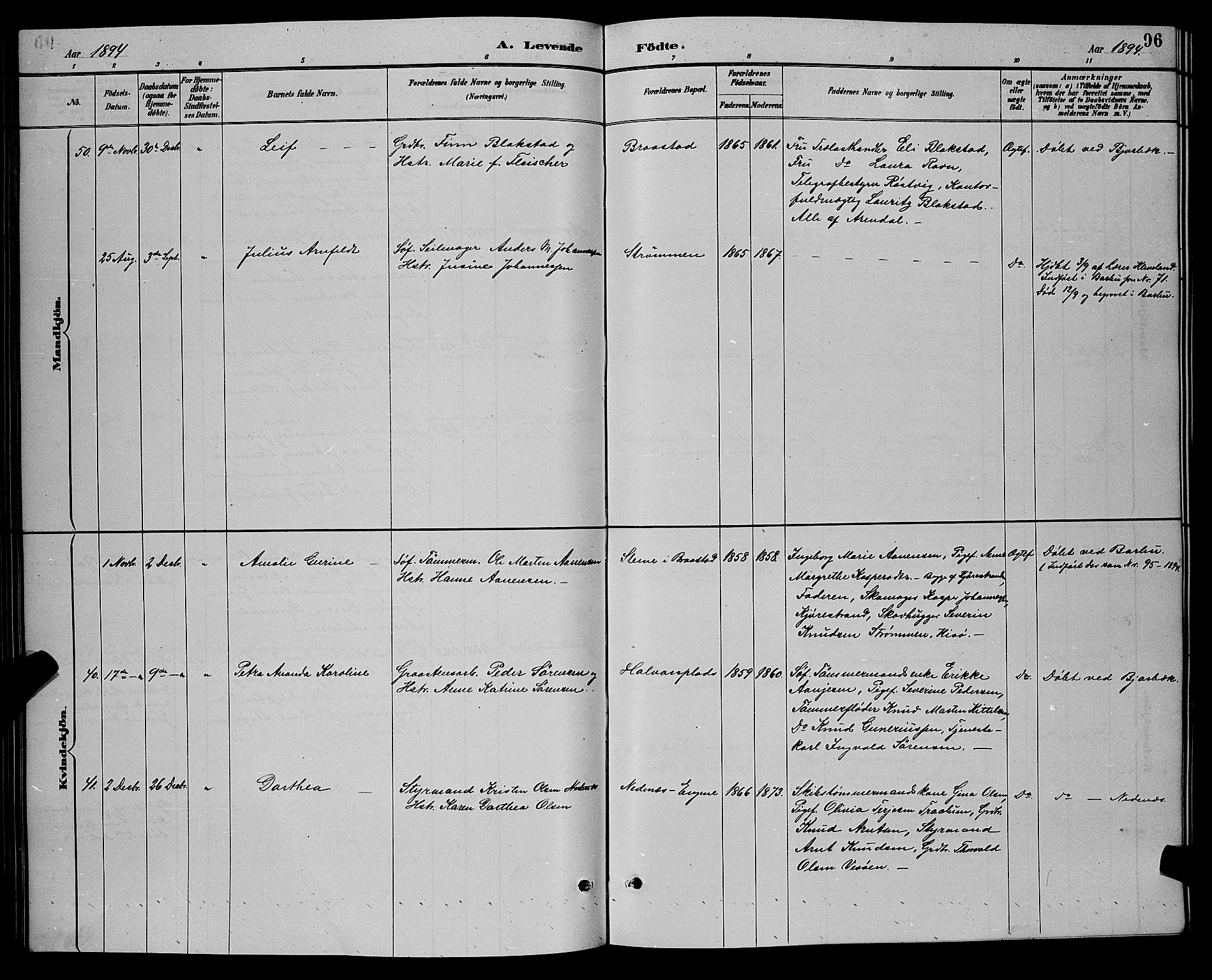 Øyestad sokneprestkontor, AV/SAK-1111-0049/F/Fb/L0009: Parish register (copy) no. B 9, 1886-1896, p. 96