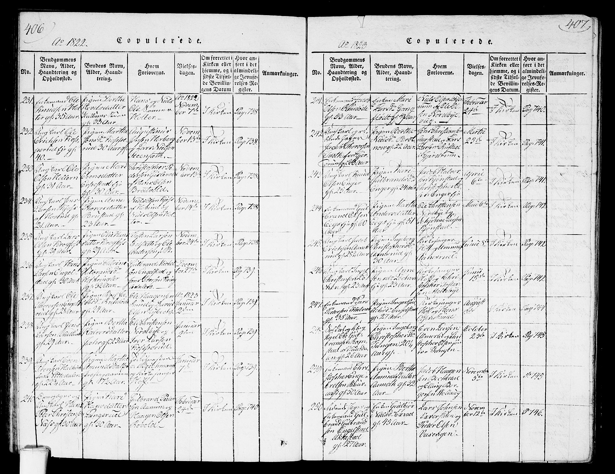 Nannestad prestekontor Kirkebøker, AV/SAO-A-10414a/G/Ga/L0001: Parish register (copy) no. I 1, 1815-1839, p. 406-407