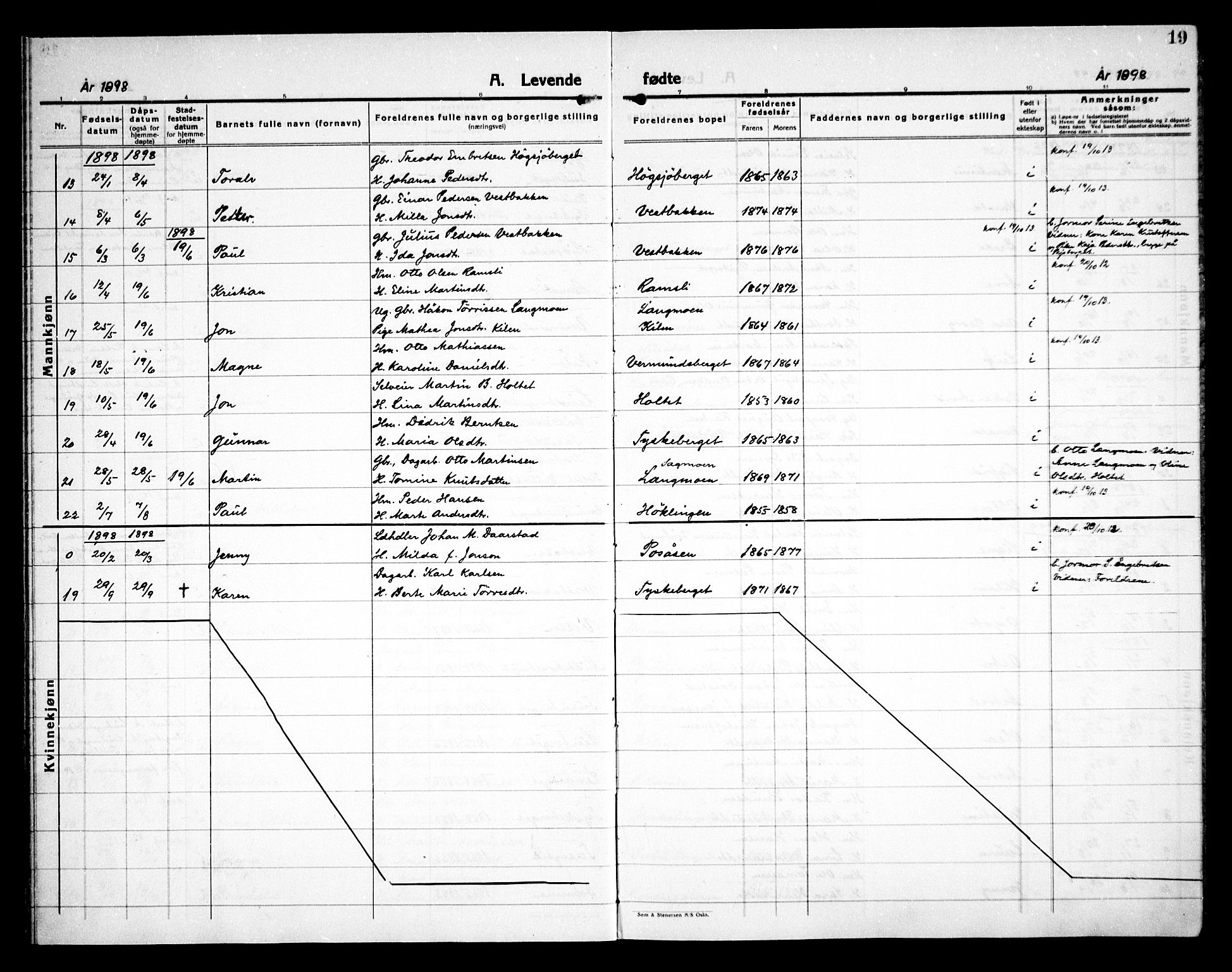 Åsnes prestekontor, AV/SAH-PREST-042/H/Ha/Haa/L0000E: Parish register (official) no. 0C, 1890-1929, p. 19