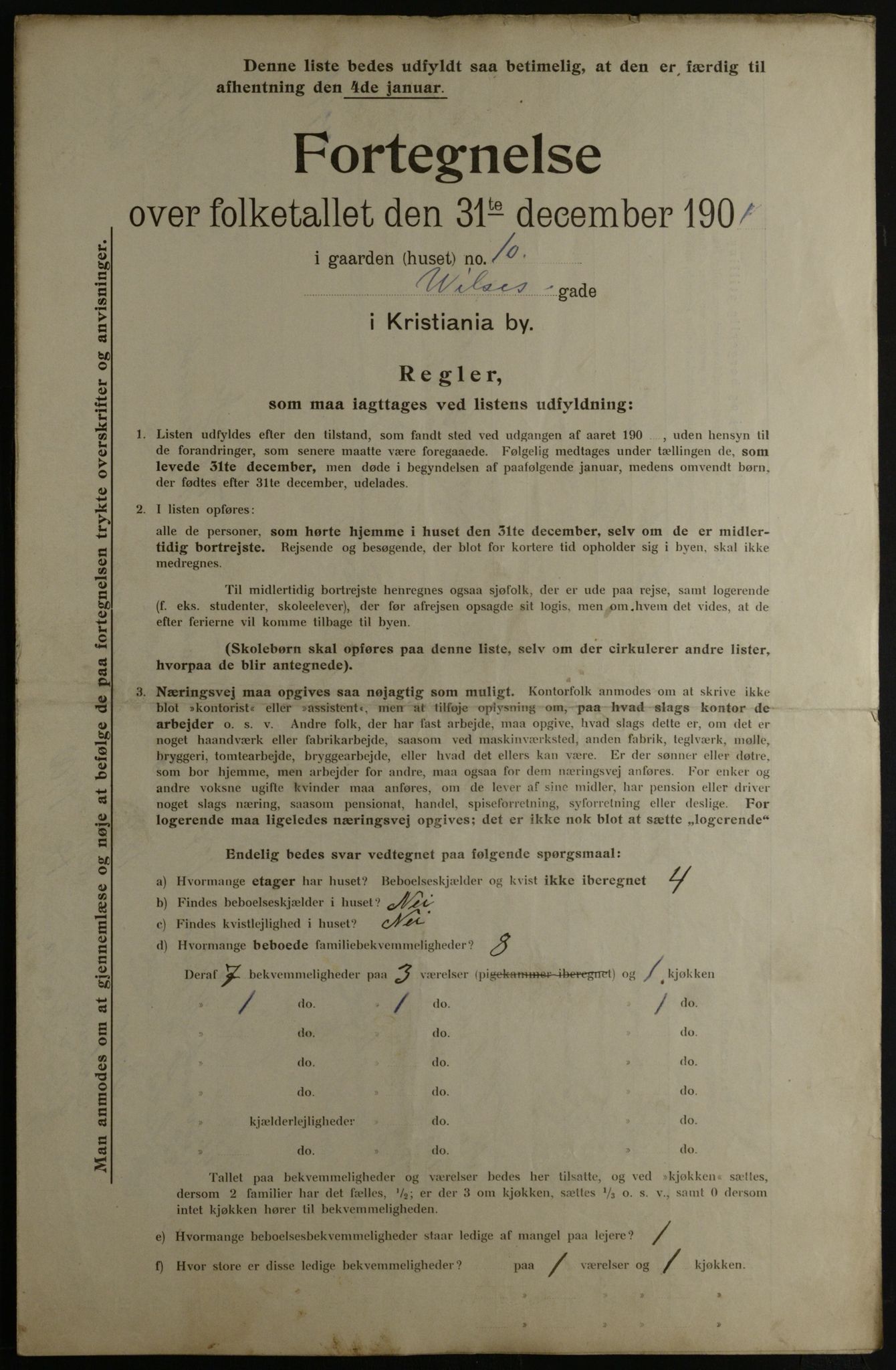 OBA, Municipal Census 1901 for Kristiania, 1901, p. 19609