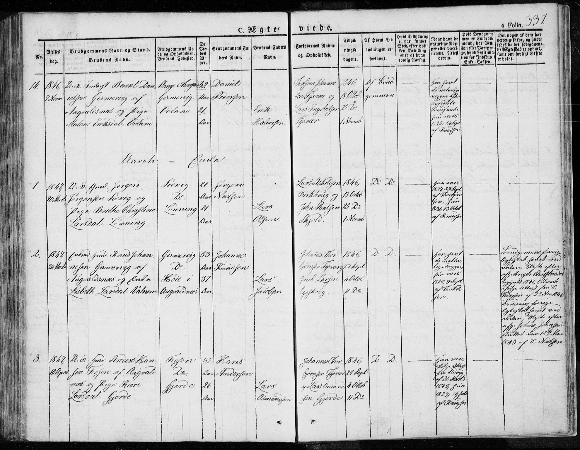 Tysvær sokneprestkontor, AV/SAST-A -101864/H/Ha/Haa/L0001: Parish register (official) no. A 1.1, 1831-1856, p. 337