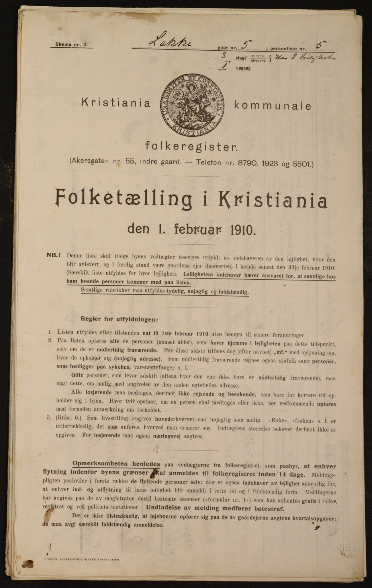 OBA, Municipal Census 1910 for Kristiania, 1910, p. 53369