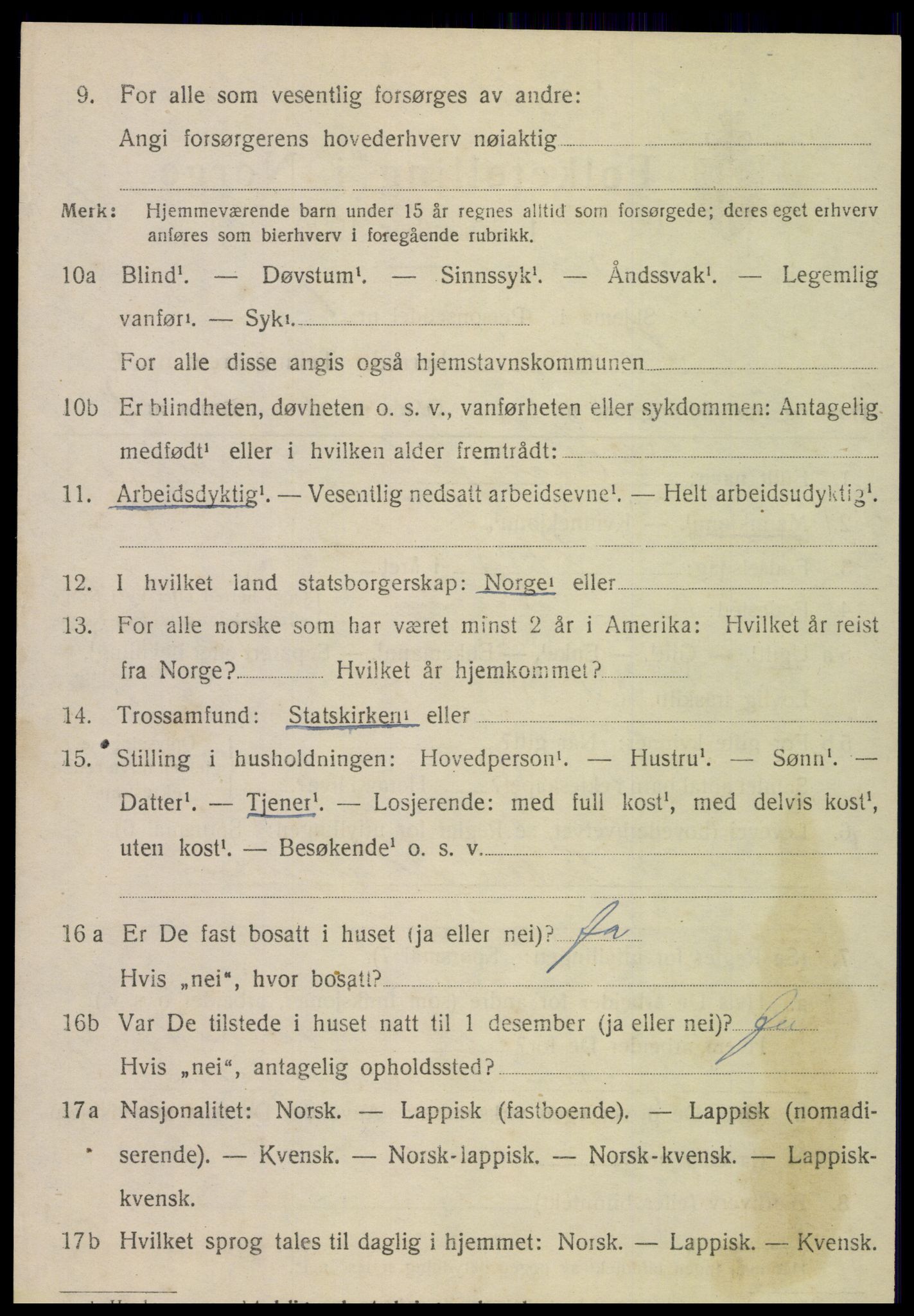 SAT, 1920 census for Rødøy, 1920, p. 1599