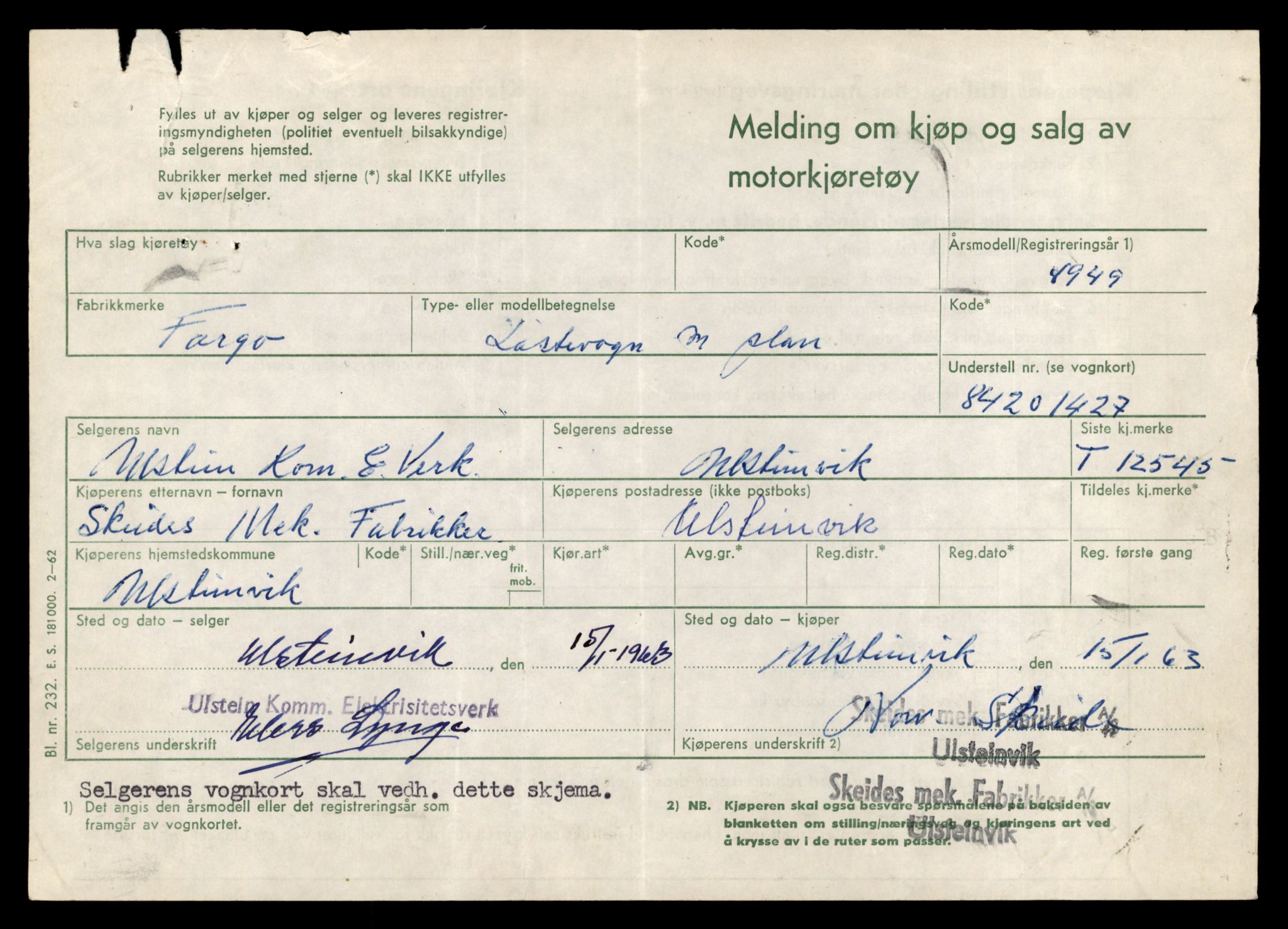 Møre og Romsdal vegkontor - Ålesund trafikkstasjon, AV/SAT-A-4099/F/Fe/L0034: Registreringskort for kjøretøy T 12500 - T 12652, 1927-1998, p. 818