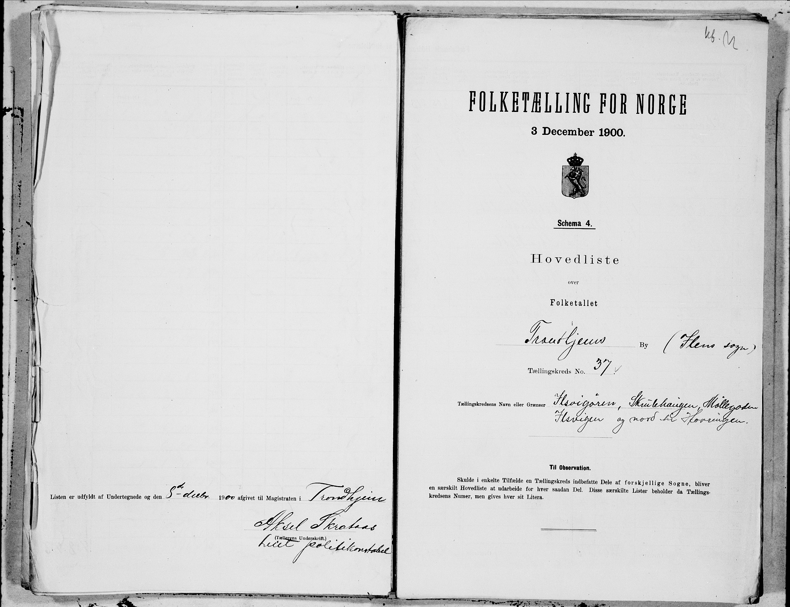 SAT, 1900 census for Trondheim, 1900, p. 73