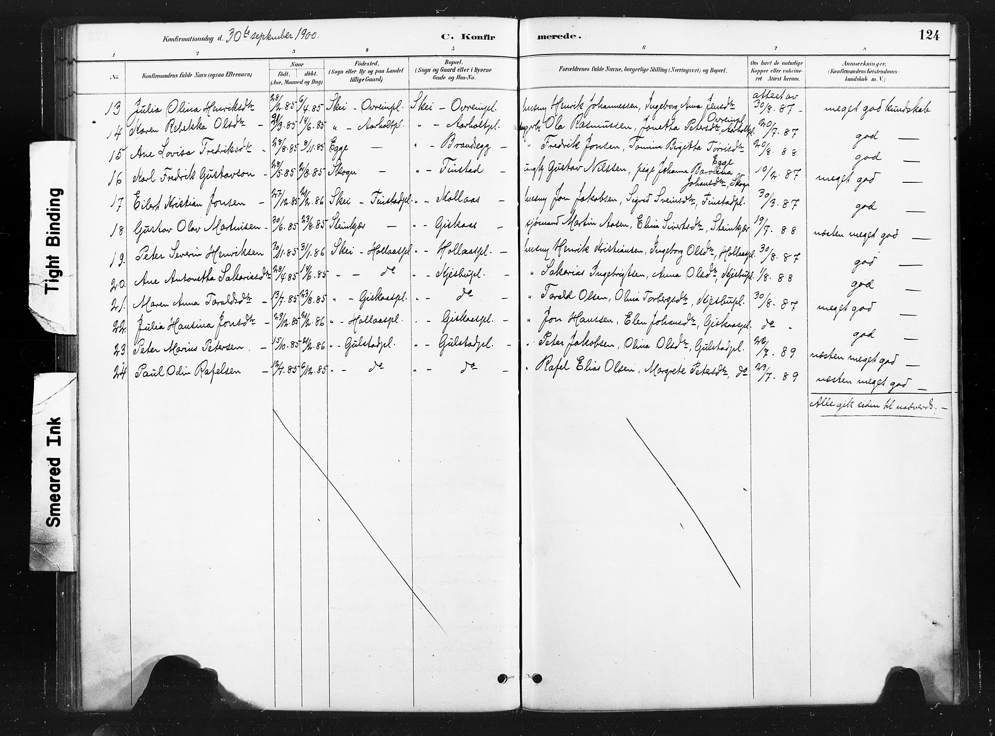 Ministerialprotokoller, klokkerbøker og fødselsregistre - Nord-Trøndelag, SAT/A-1458/736/L0361: Parish register (official) no. 736A01, 1884-1906, p. 124