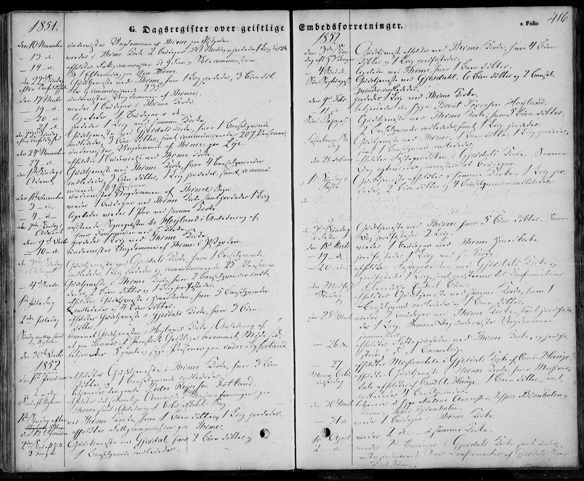 Lye sokneprestkontor, AV/SAST-A-101794/001/30BA/L0006: Parish register (official) no. A 5.2, 1842-1855, p. 416