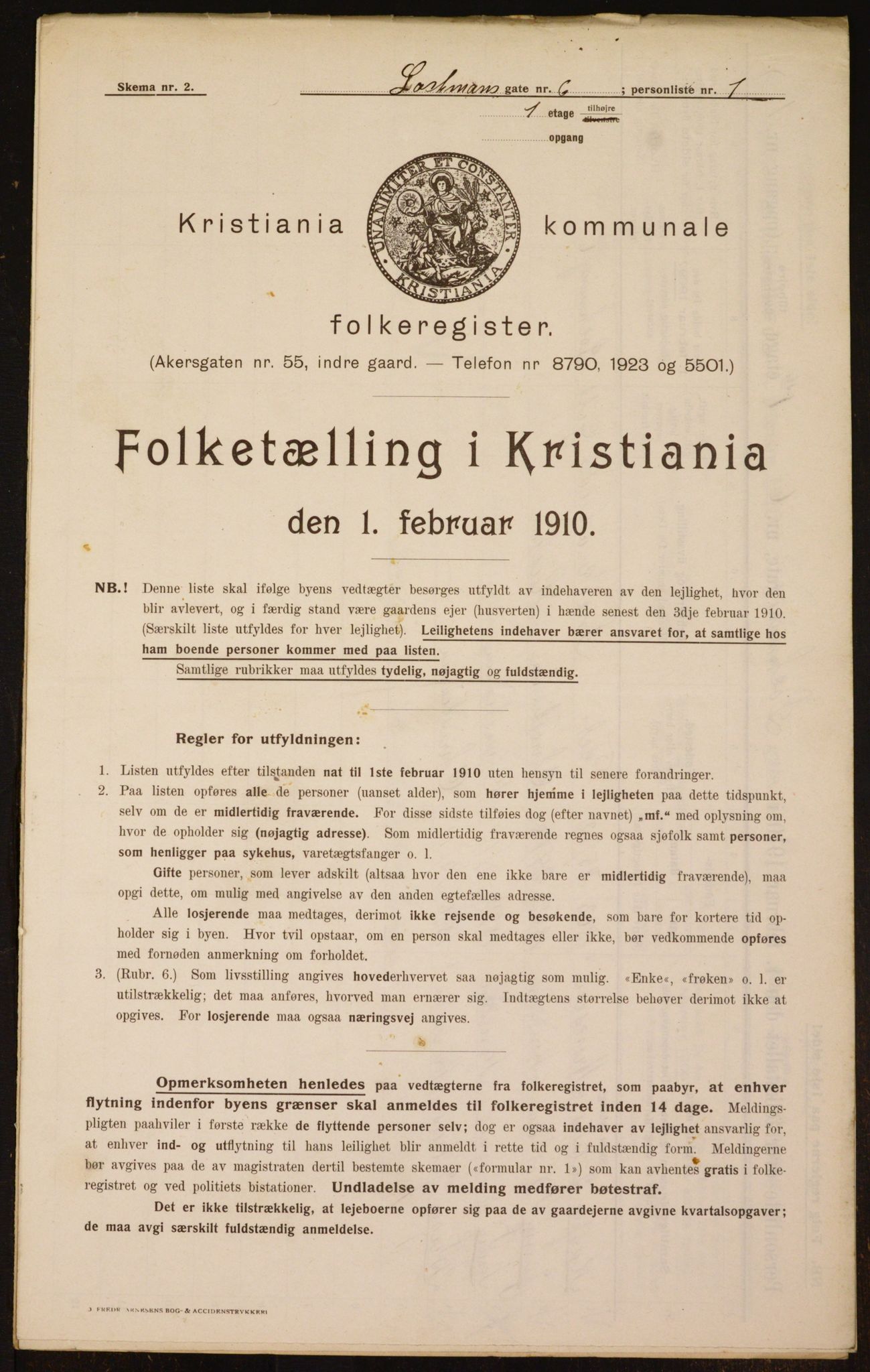 OBA, Municipal Census 1910 for Kristiania, 1910, p. 56328