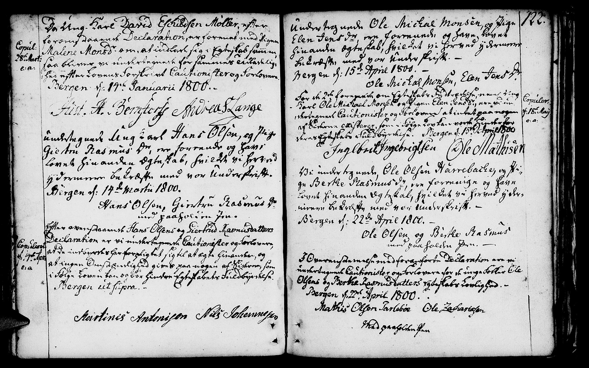 St. Jørgens hospital og Årstad sokneprestembete, SAB/A-99934: Parish register (official) no. A 1, 1743-1823, p. 122