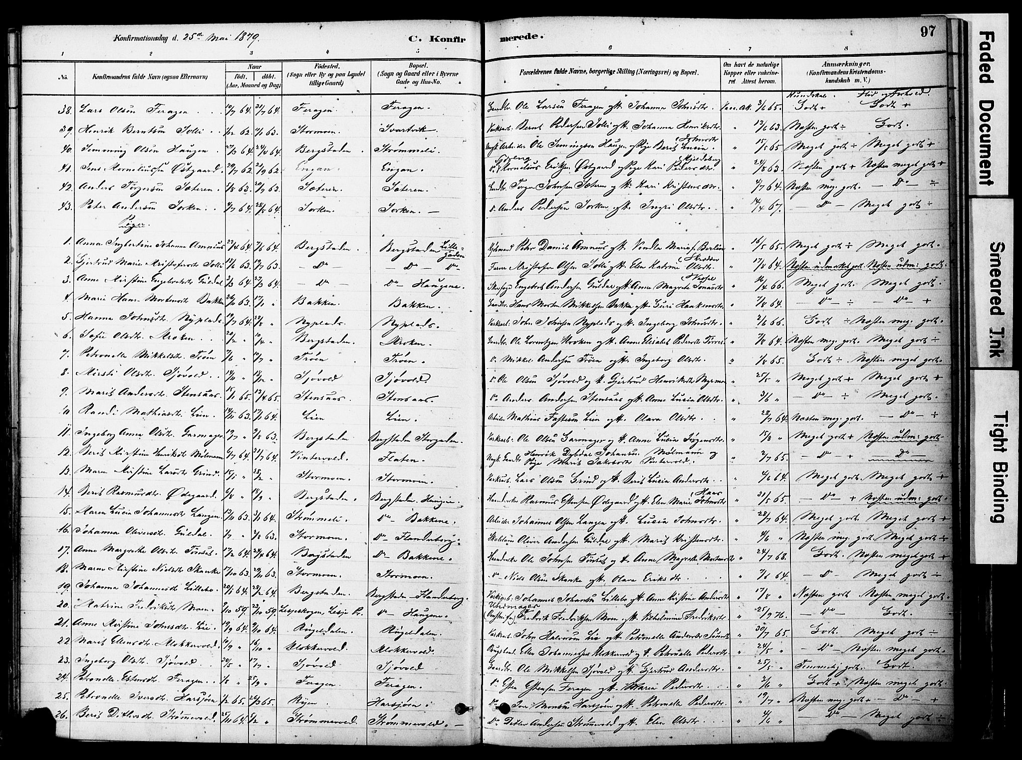 Ministerialprotokoller, klokkerbøker og fødselsregistre - Sør-Trøndelag, SAT/A-1456/681/L0933: Parish register (official) no. 681A11, 1879-1890, p. 97