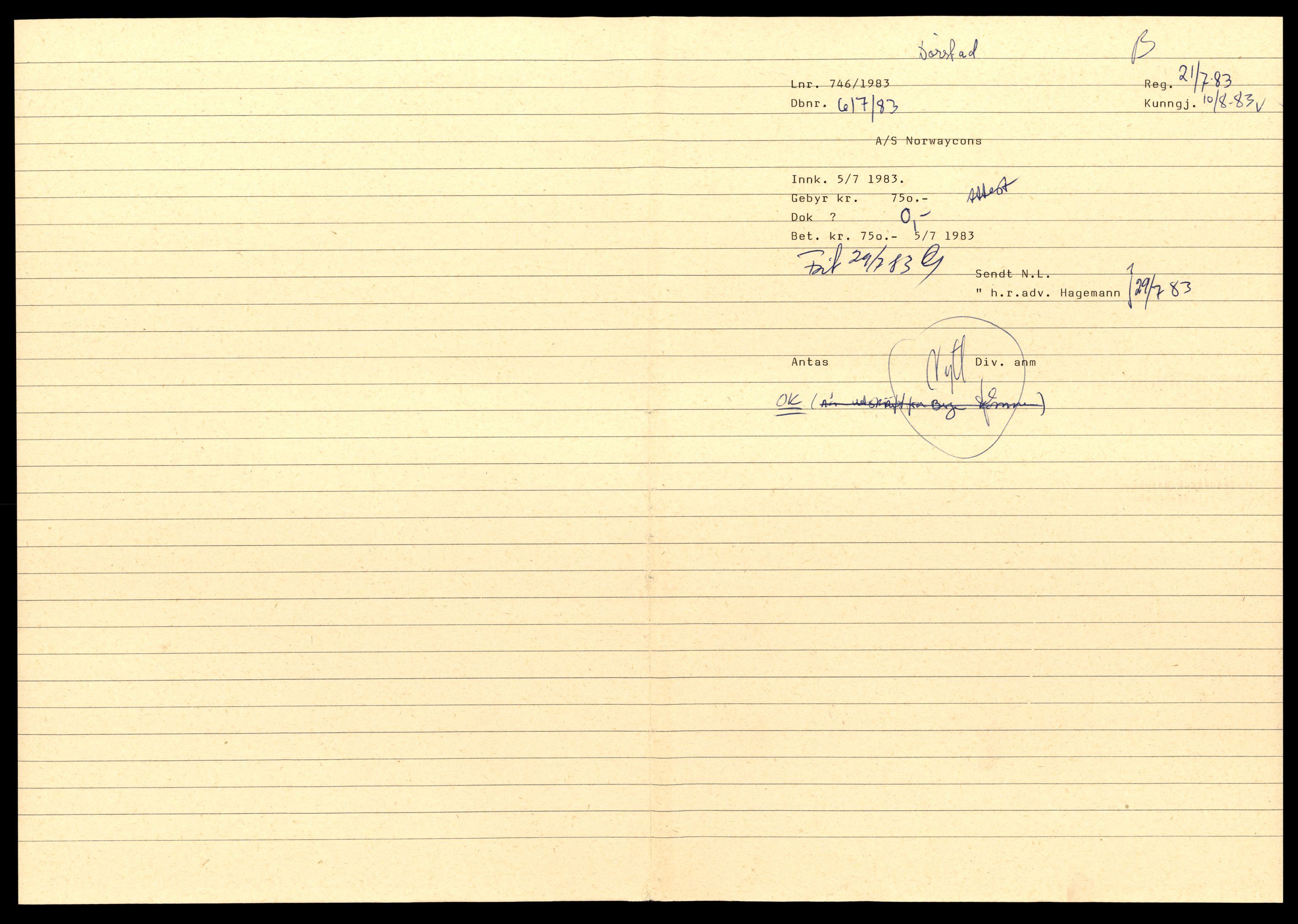 Asker og Bærum tingrett, AV/SAT-A-10379/K/Kb/Kbb/L0123: Aksjeselskap og andelslag i Bærum, Norw - Nyb, 1944-1989, p. 1