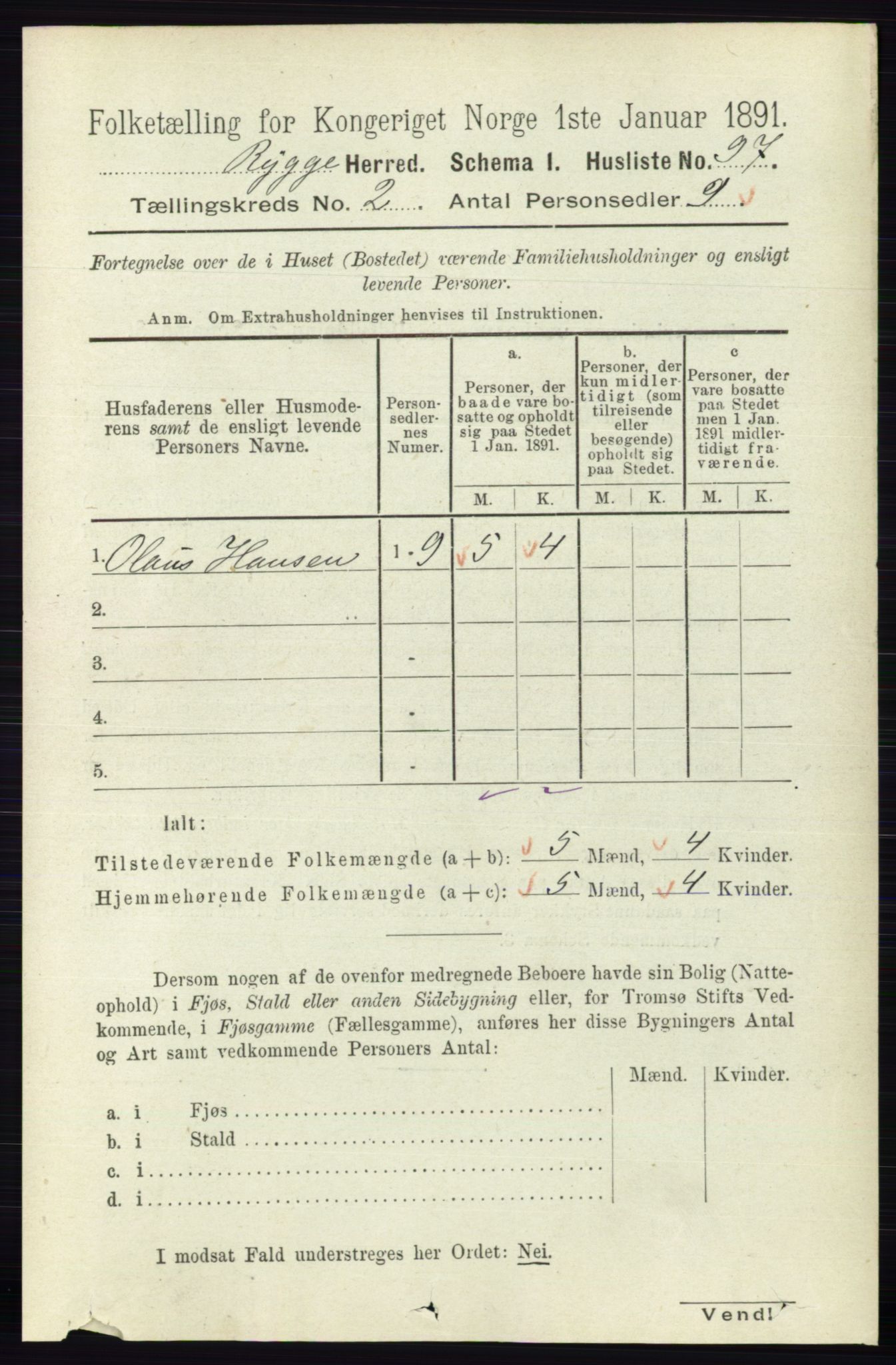 RA, 1891 census for 0136 Rygge, 1891, p. 1006