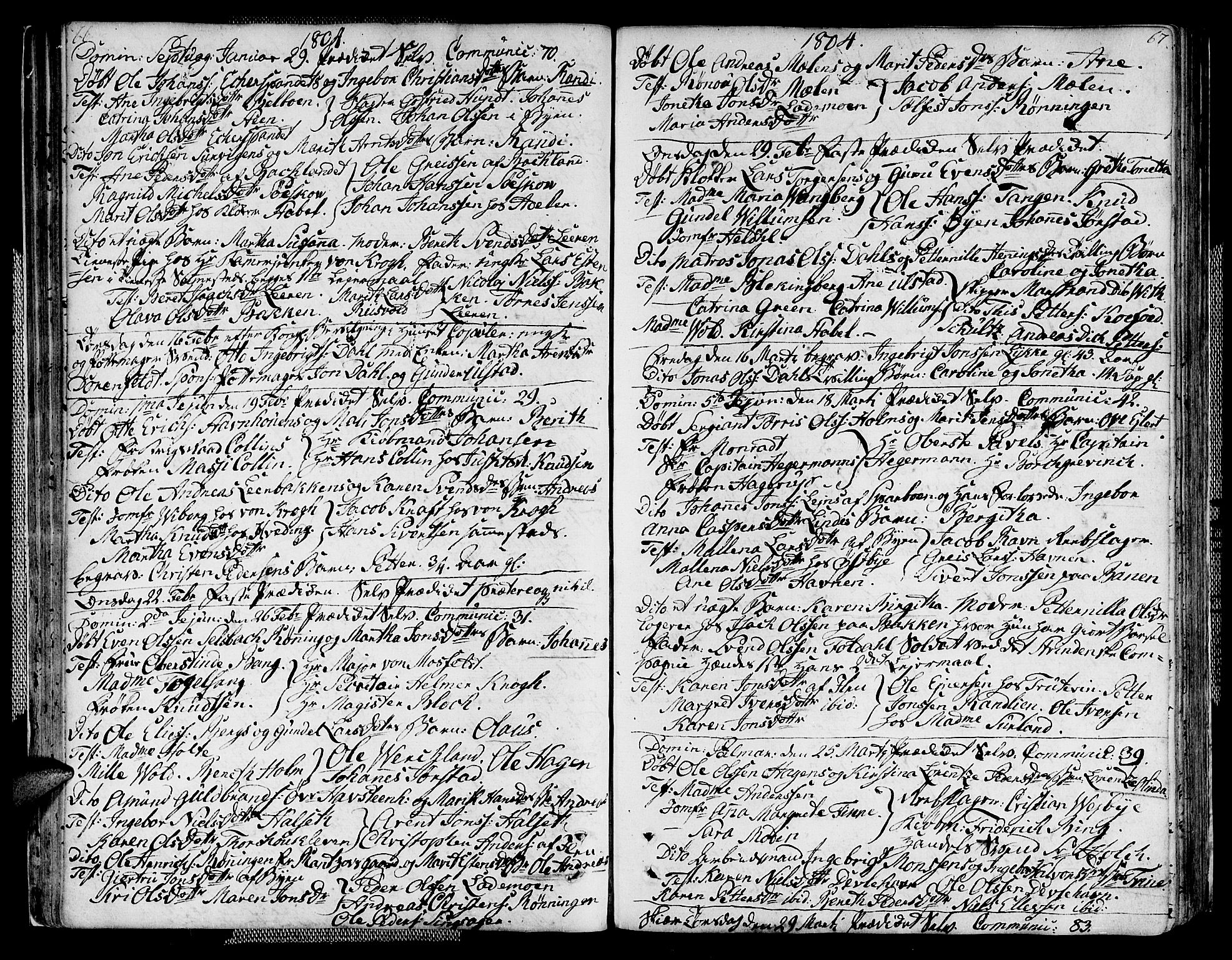 Ministerialprotokoller, klokkerbøker og fødselsregistre - Sør-Trøndelag, SAT/A-1456/604/L0181: Parish register (official) no. 604A02, 1798-1817, p. 66-67