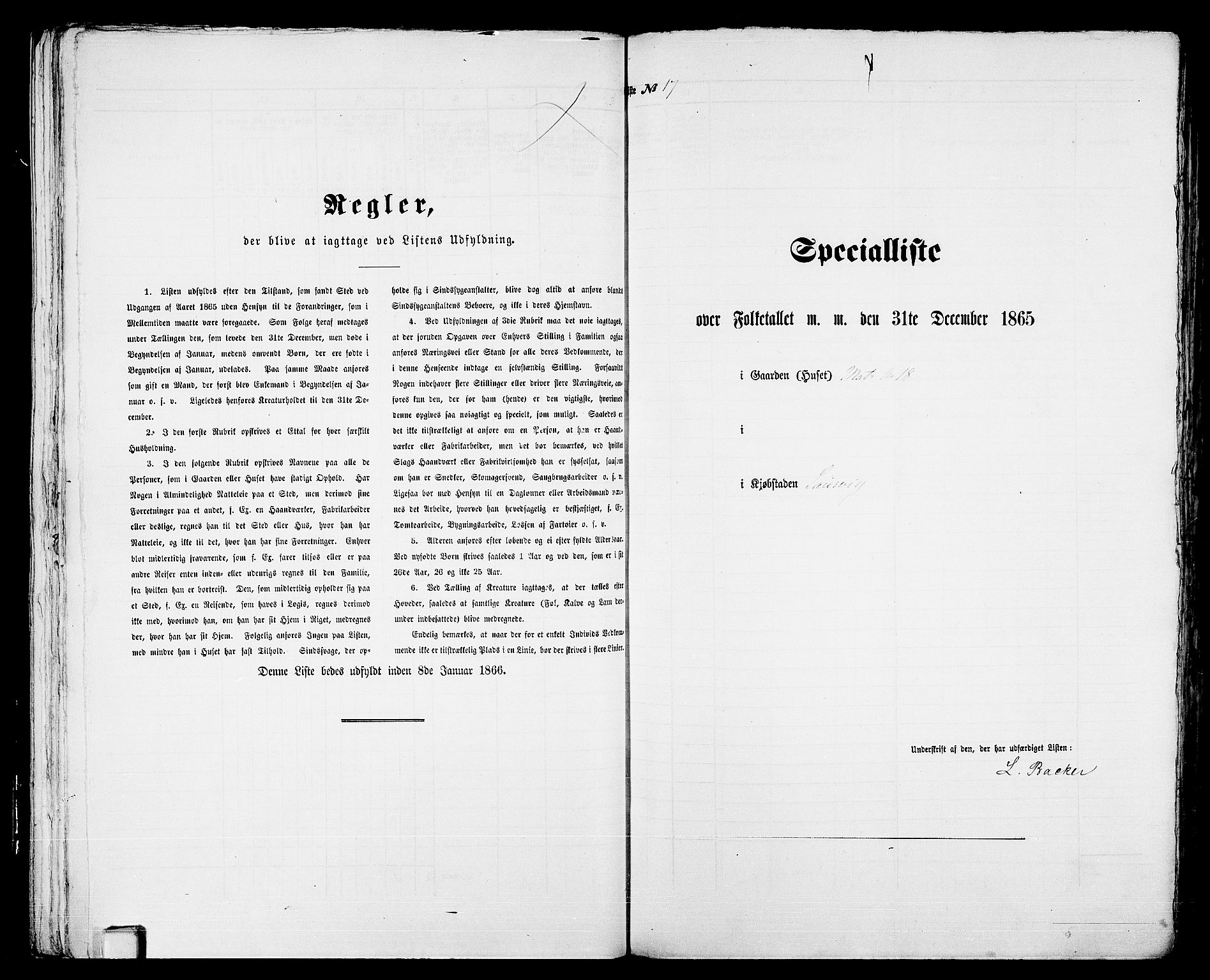 RA, 1865 census for Larvik, 1865, p. 44