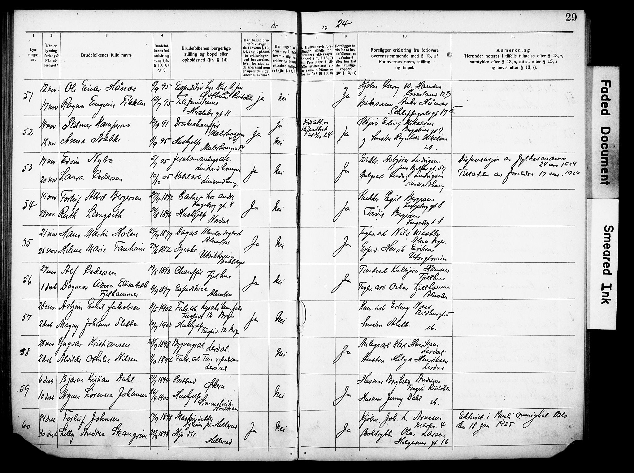 Østre Aker prestekontor Kirkebøker, AV/SAO-A-10840/H/Ha/L0007: Banns register no. I 7, 1919-1933, p. 29