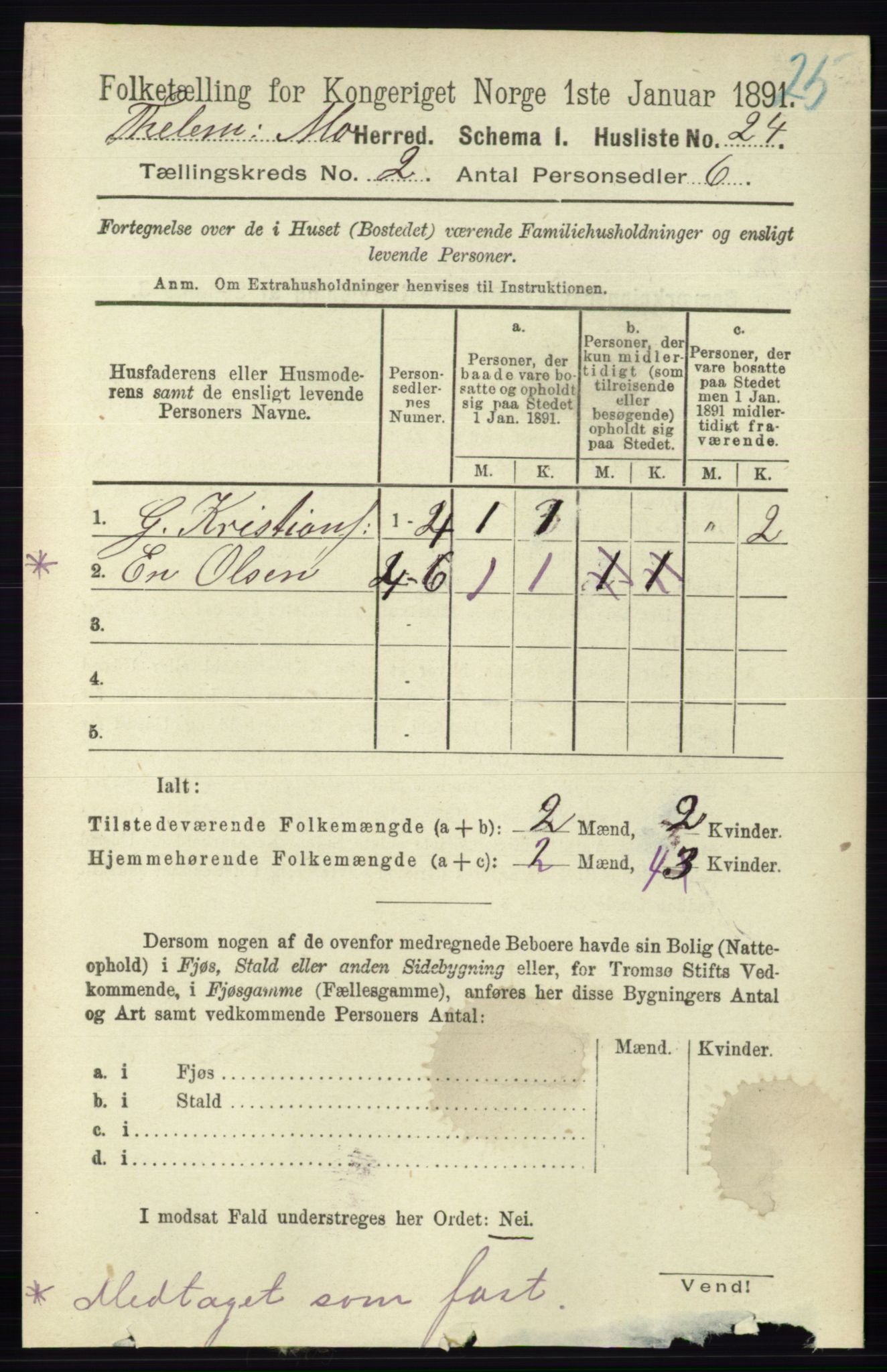 RA, 1891 census for 0832 Mo, 1891, p. 529