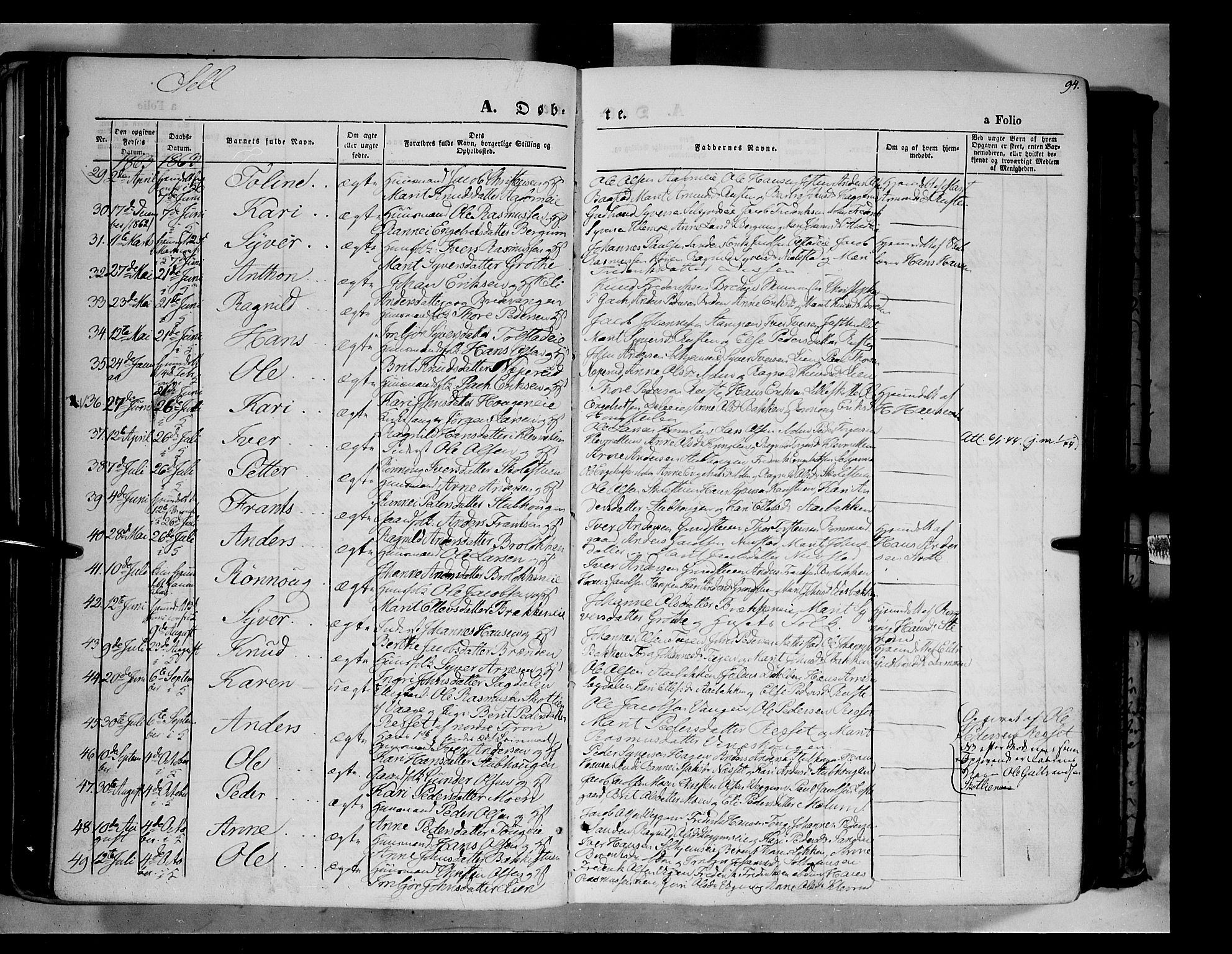 Vågå prestekontor, SAH/PREST-076/H/Ha/Haa/L0006: Parish register (official) no. 6 /3, 1857-1872, p. 94