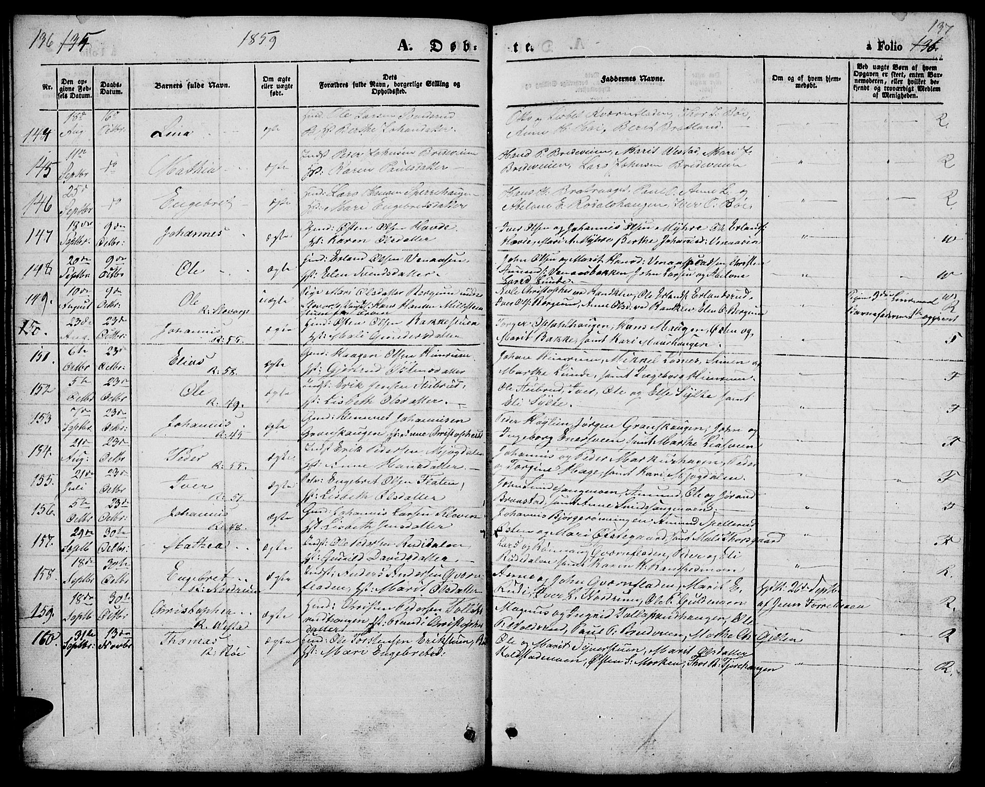 Ringebu prestekontor, SAH/PREST-082/H/Ha/Hab/L0003: Parish register (copy) no. 3, 1854-1866, p. 136-137