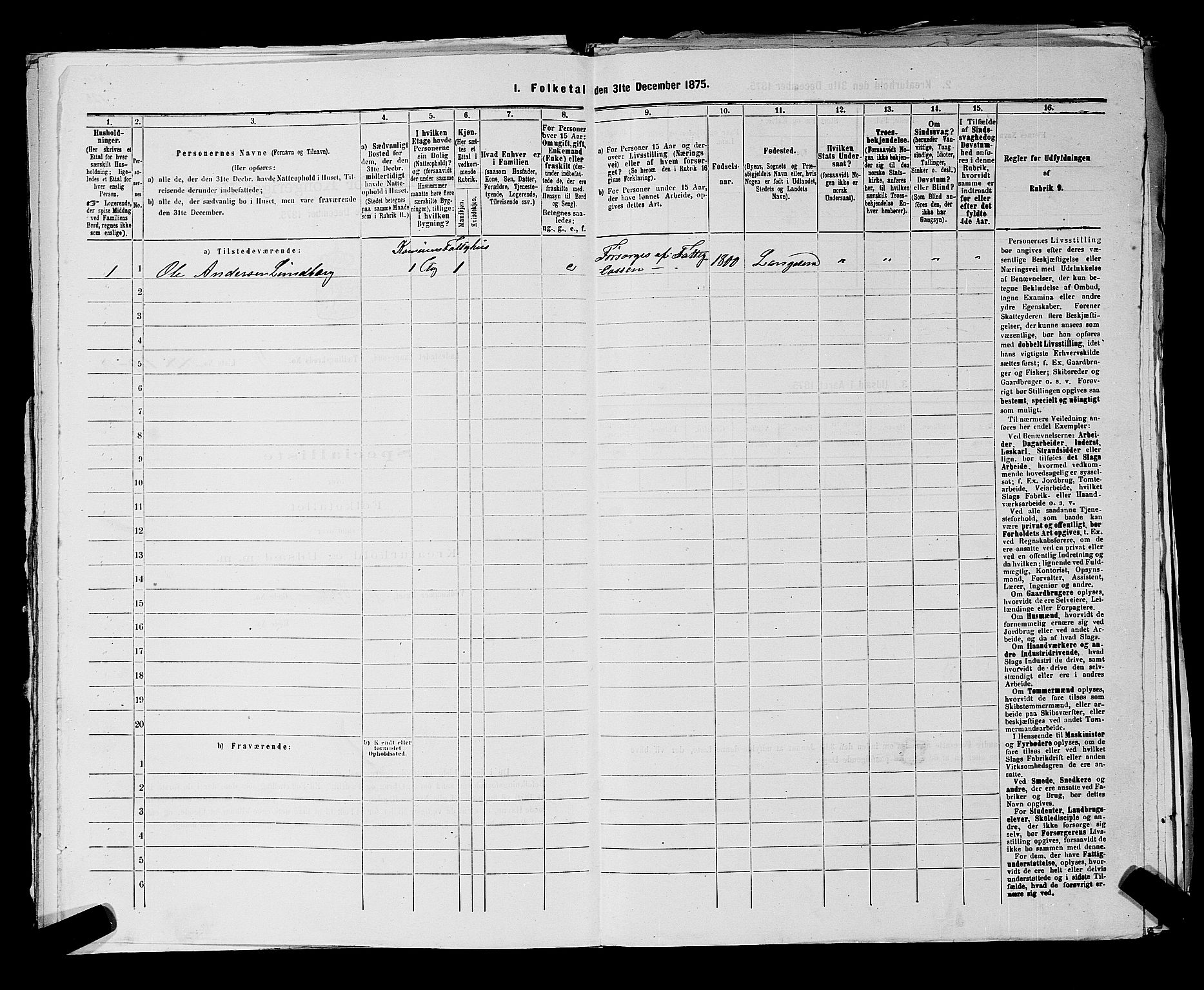SAKO, 1875 census for 0802B Bamble/Langesund, 1875, p. 263