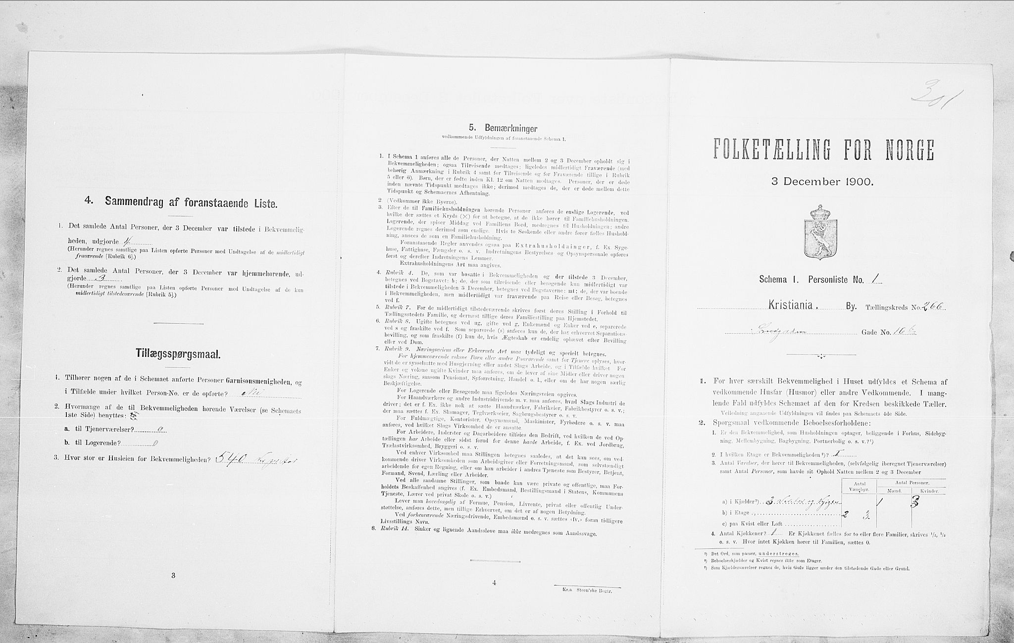 SAO, 1900 census for Kristiania, 1900, p. 86741